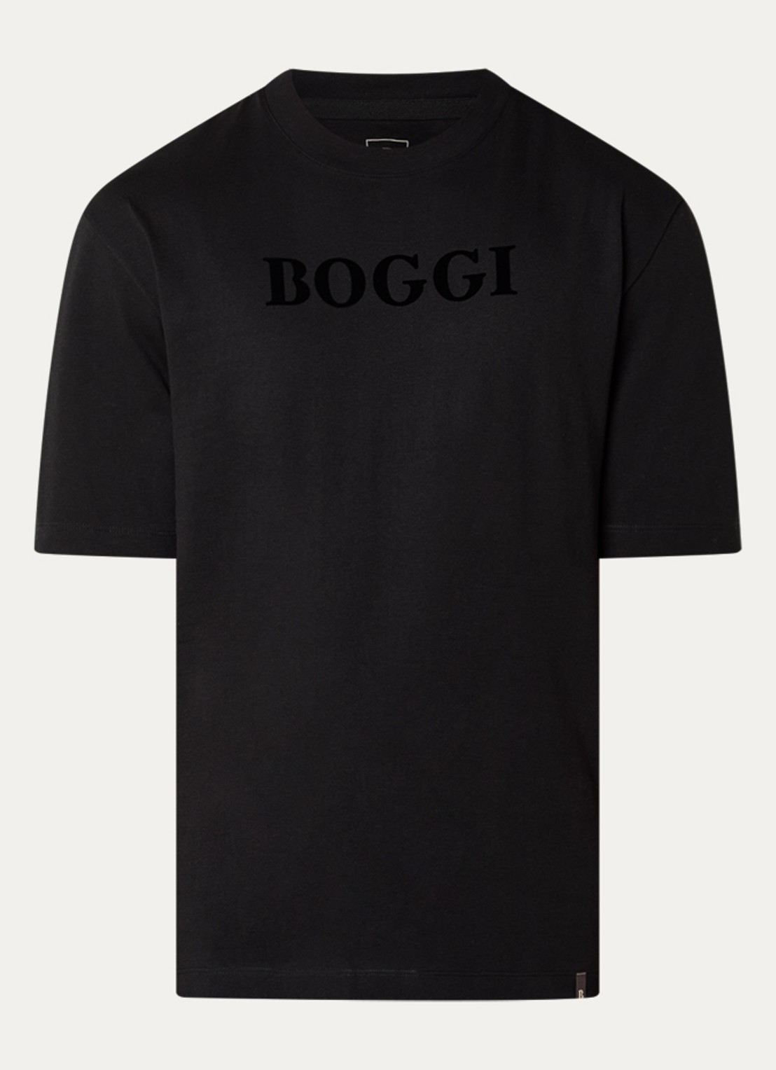 Boggi Milano T-shirt met logoprint - voorkant zwart