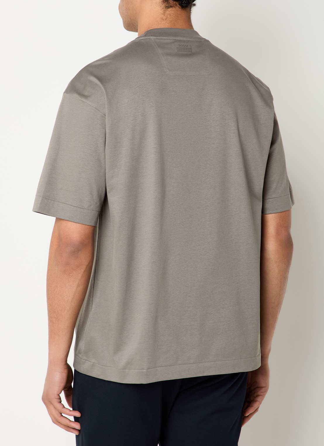 Boggi Milano T-shirt met ronde hals - achterkant donkergrijs