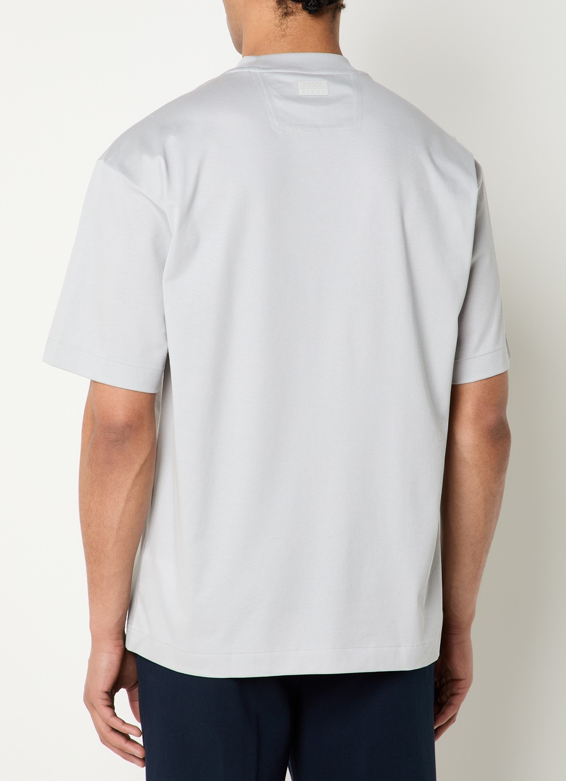 Boggi Milano T-shirt met ronde hals - achterkant lichtgrijs