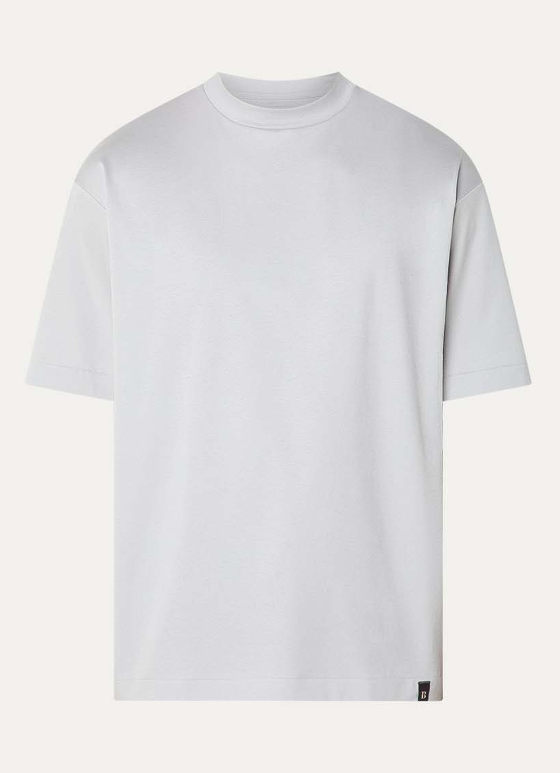 Boggi Milano T-shirt met ronde hals - voorkant 3 lichtgrijs