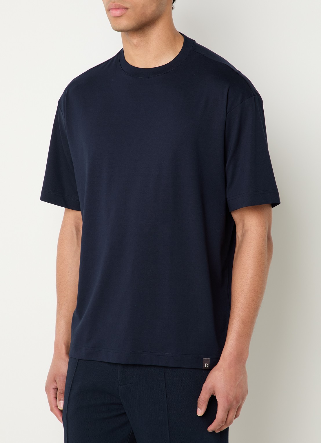 Boggi Milano T-shirt met ronde hals - detail 2 donkerblauw