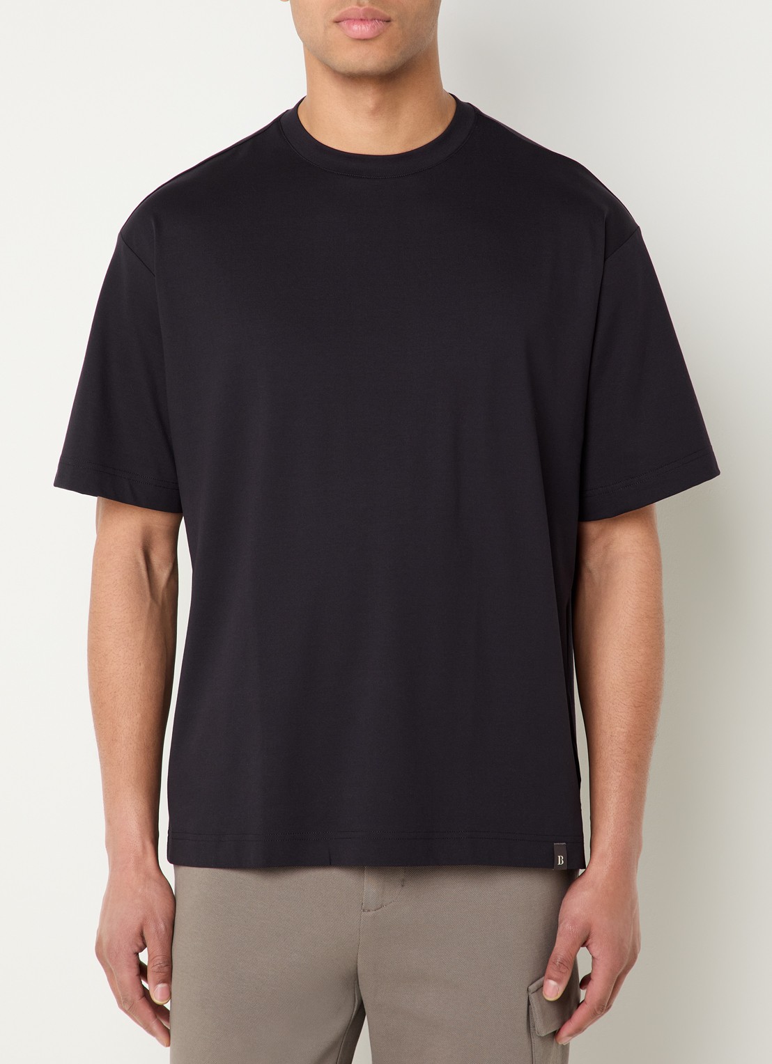 Boggi Milano T-shirt met ronde hals - detail 2 zwart