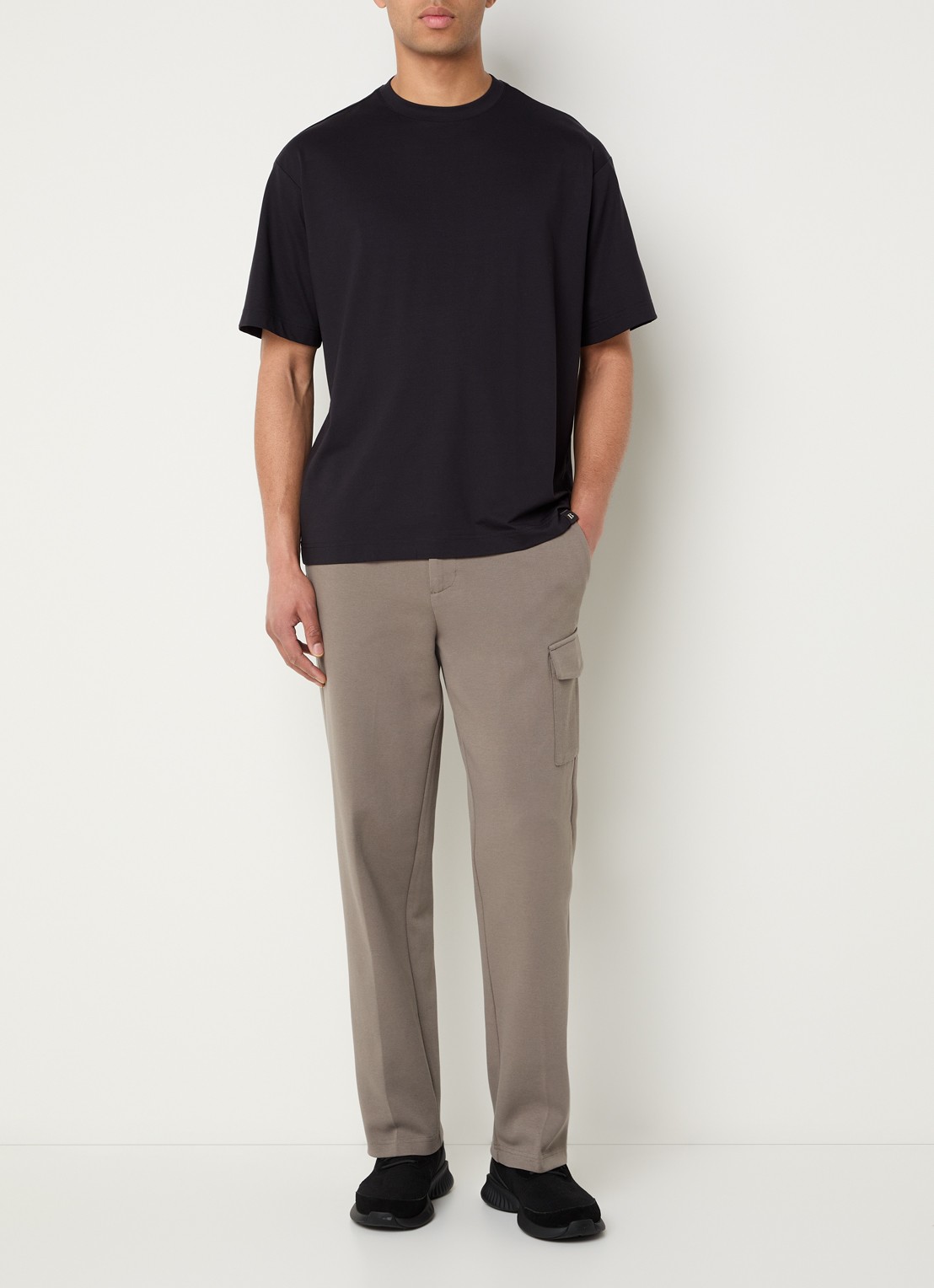 Boggi Milano T-shirt met ronde hals - voorkant 4 zwart