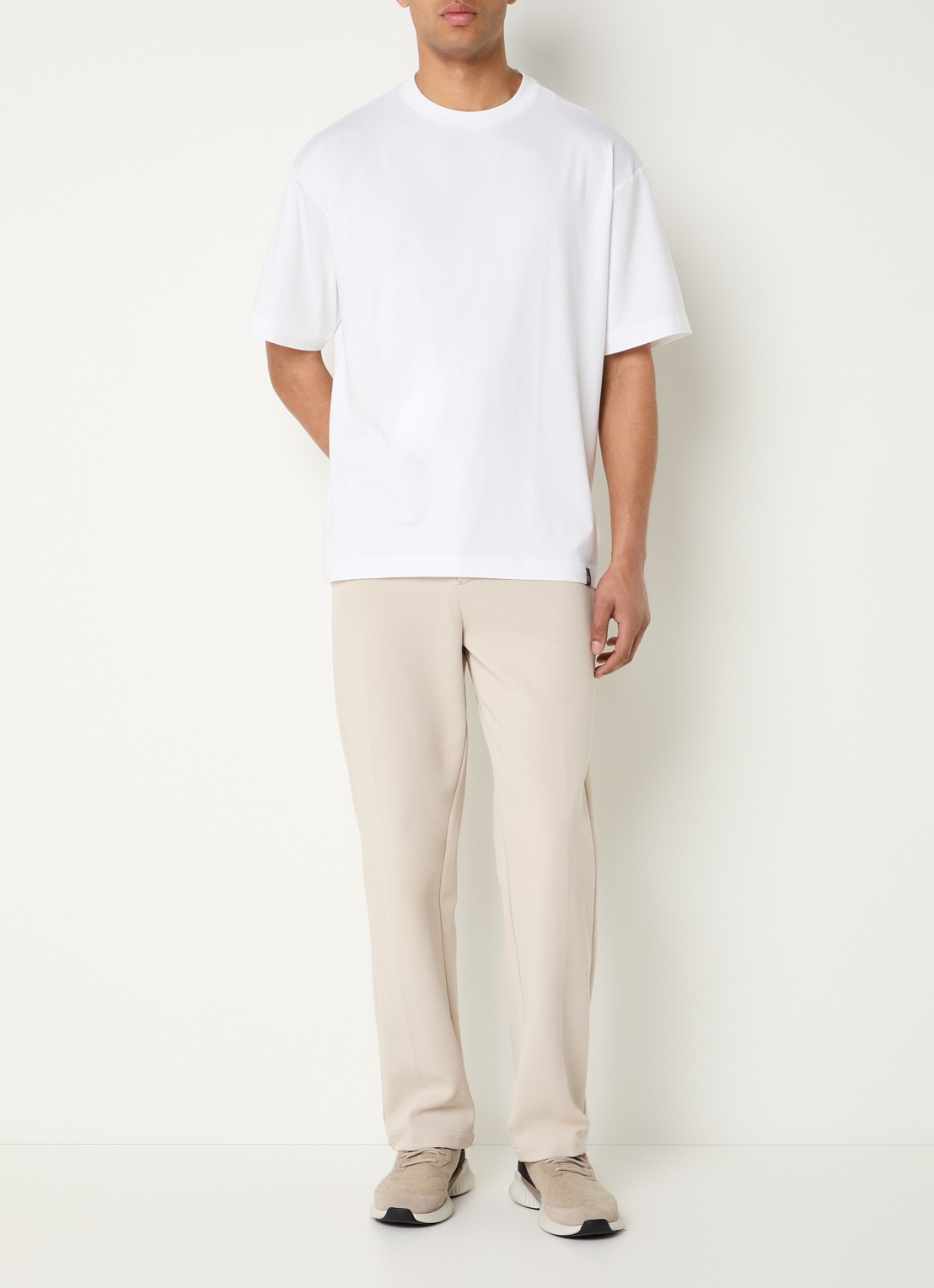 Boggi Milano T-shirt met ronde hals - voorkant 3 wit
