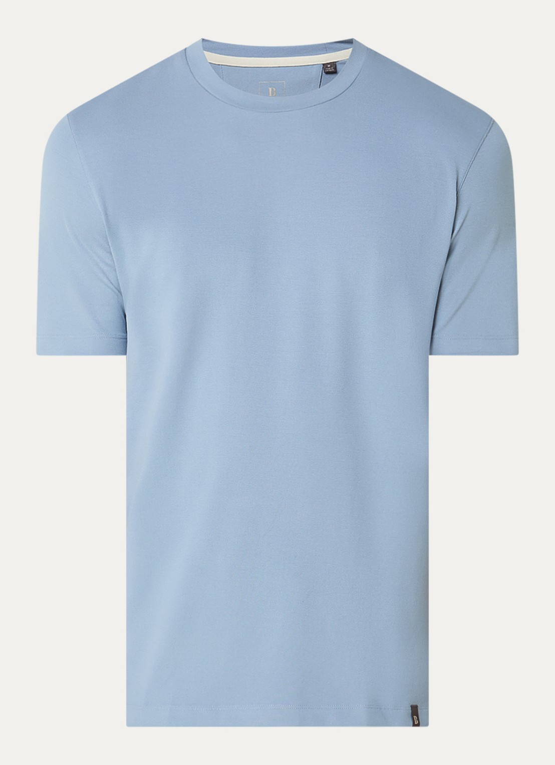 Boggi Milano T-shirt met ronde hals - voorkant 2 staalblauw