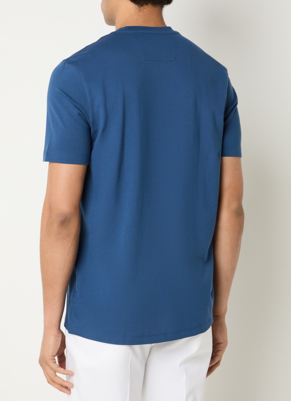 Boggi Milano T-shirt met ronde hals - achterkant indigo