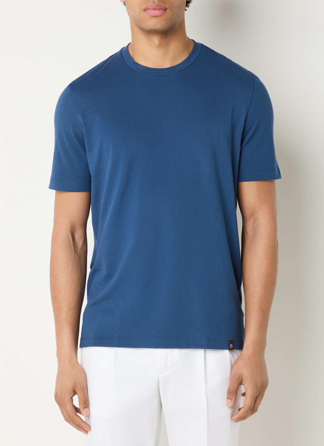 Boggi Milano T-shirt met ronde hals - detail 2 indigo