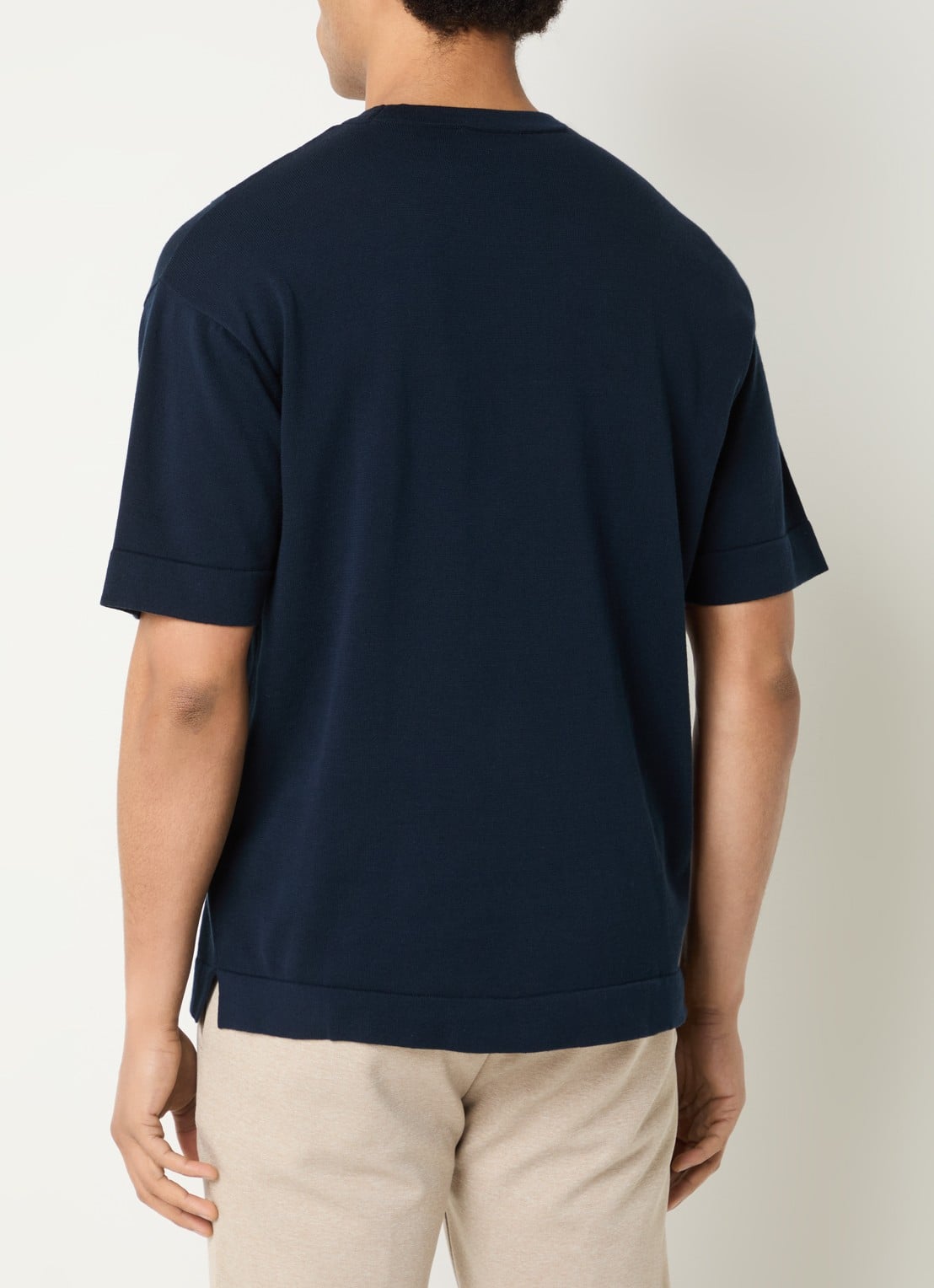 Boggi Milano T-shirt met ronde hals - achterkant donkerblauw