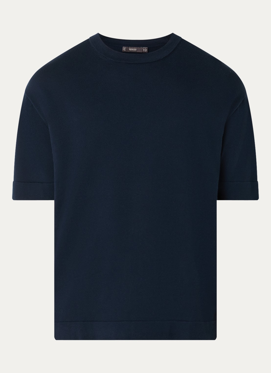Boggi Milano T-shirt met ronde hals - voorkant 3 donkerblauw