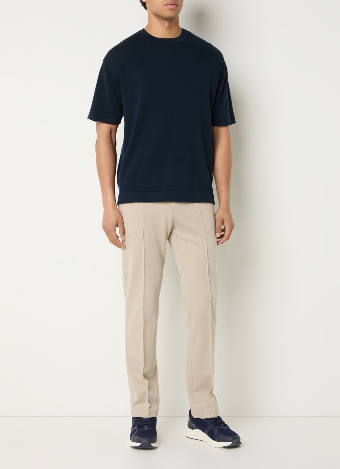 Boggi Milano T-shirt met ronde hals - voorkant 4 donkerblauw