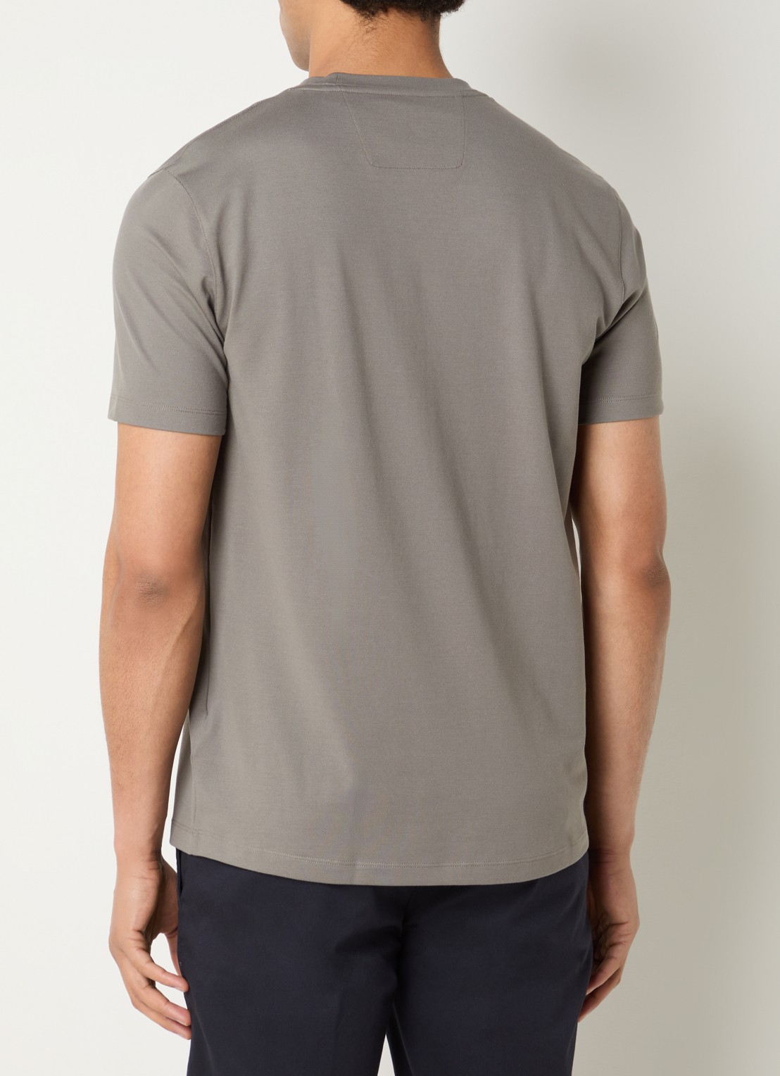 Boggi Milano T-shirt met ronde hals - achterkant olijfgroen