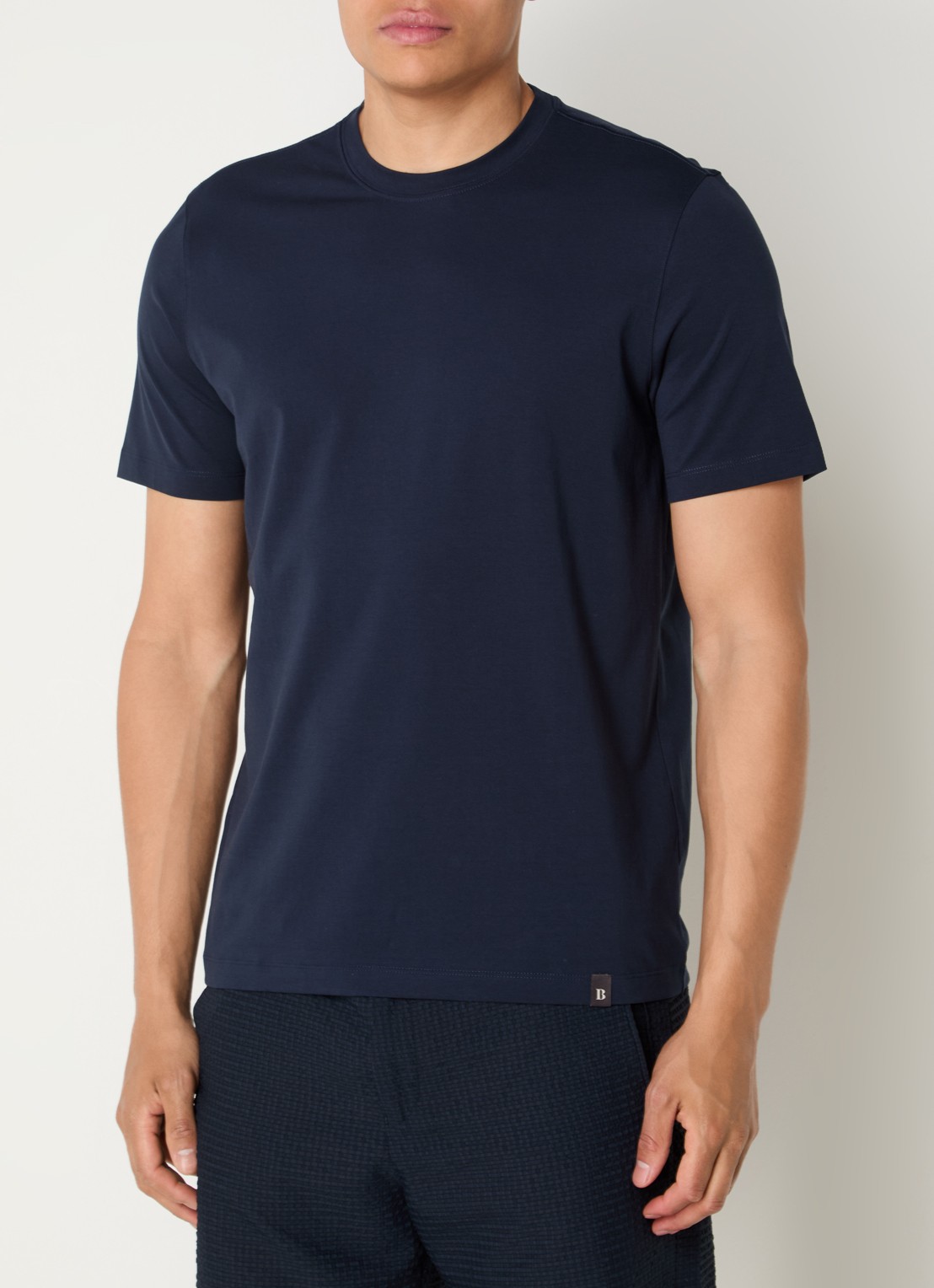 Boggi Milano T-shirt met ronde hals - detail 4 donkerblauw