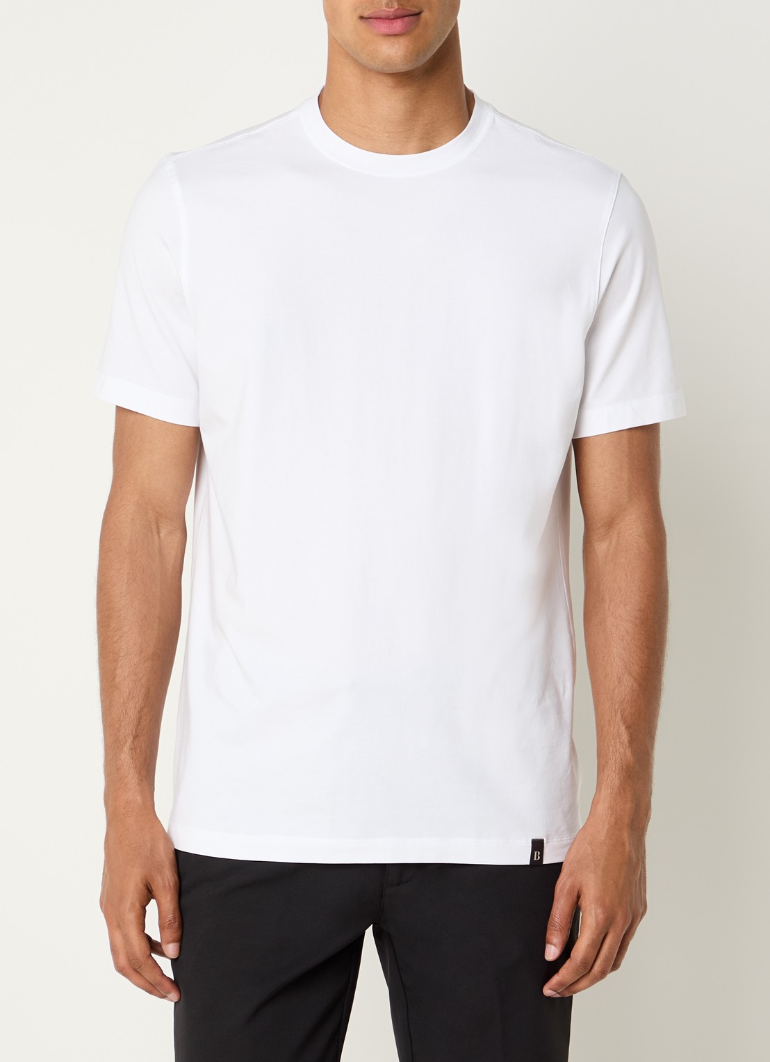Boggi Milano T-shirt met ronde hals - detail 3 wit