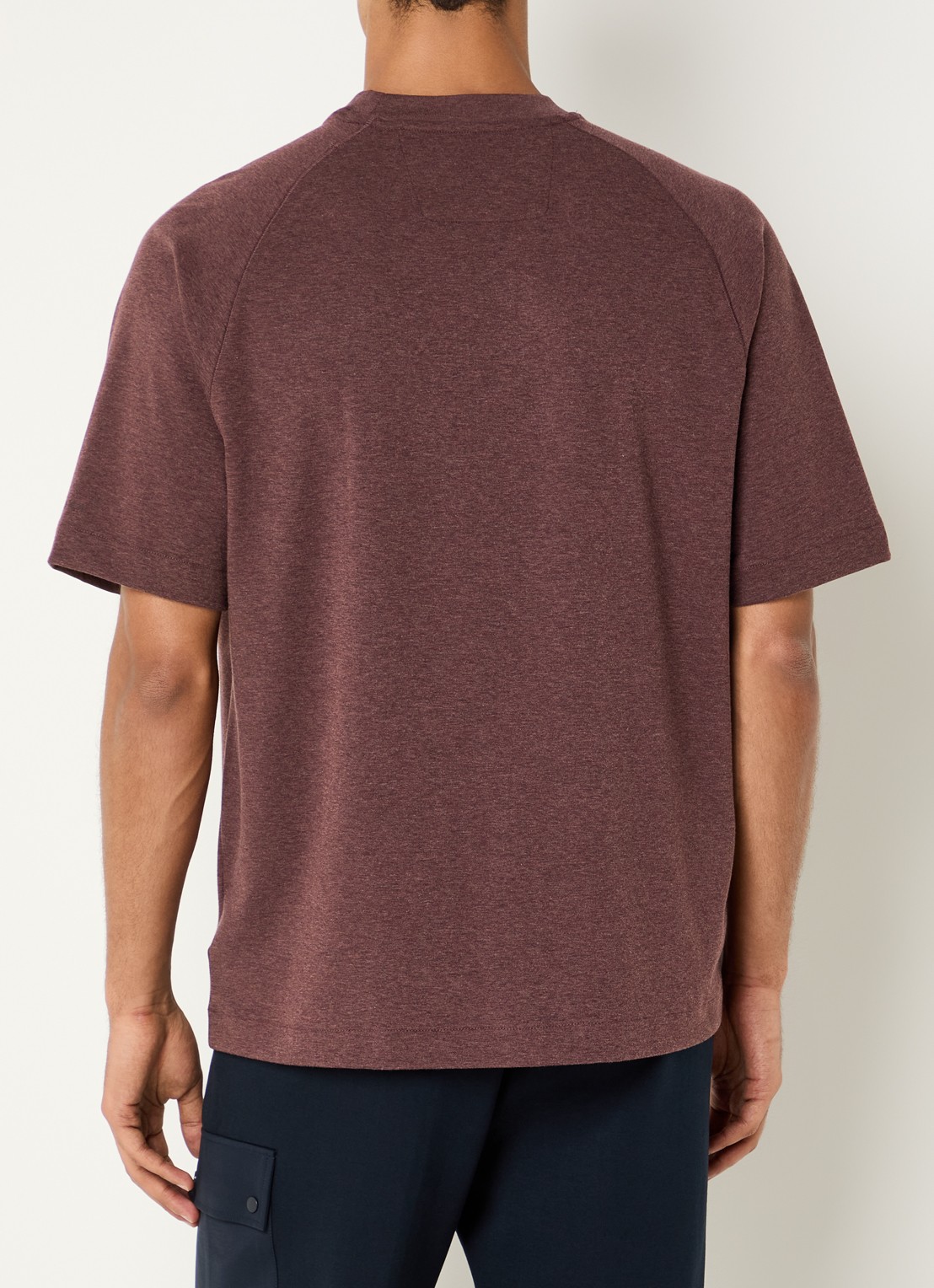Boggi Milano T-shirt met ronde hals - achterkant 2 bordeauxrood