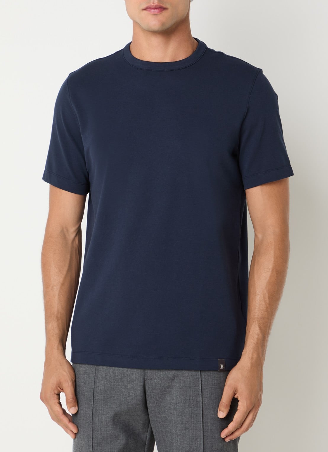 Boggi Milano T-shirt met ronde hals - detail 4 donkerblauw