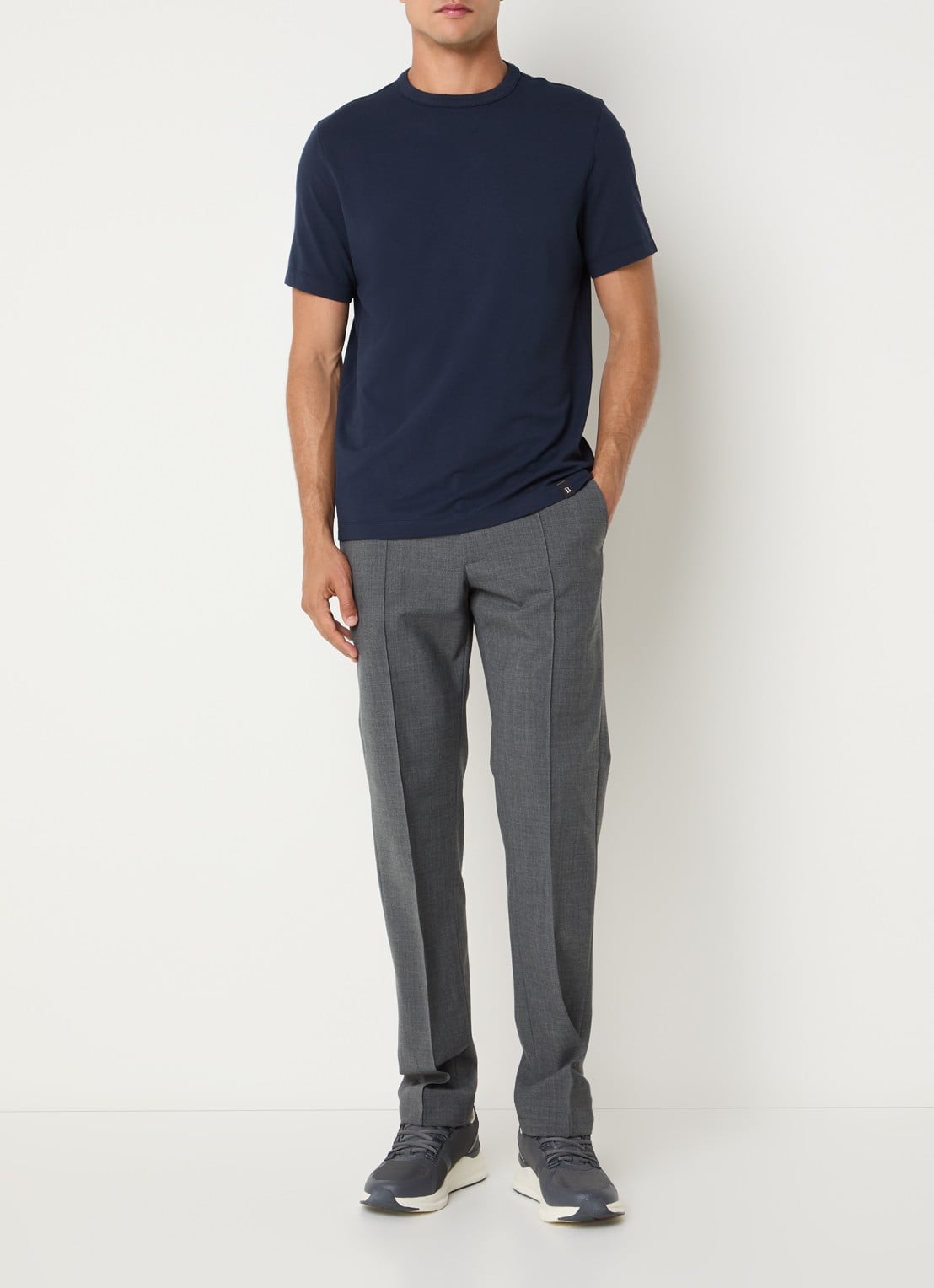 Boggi Milano T-shirt met ronde hals - voorkant 2 donkerblauw