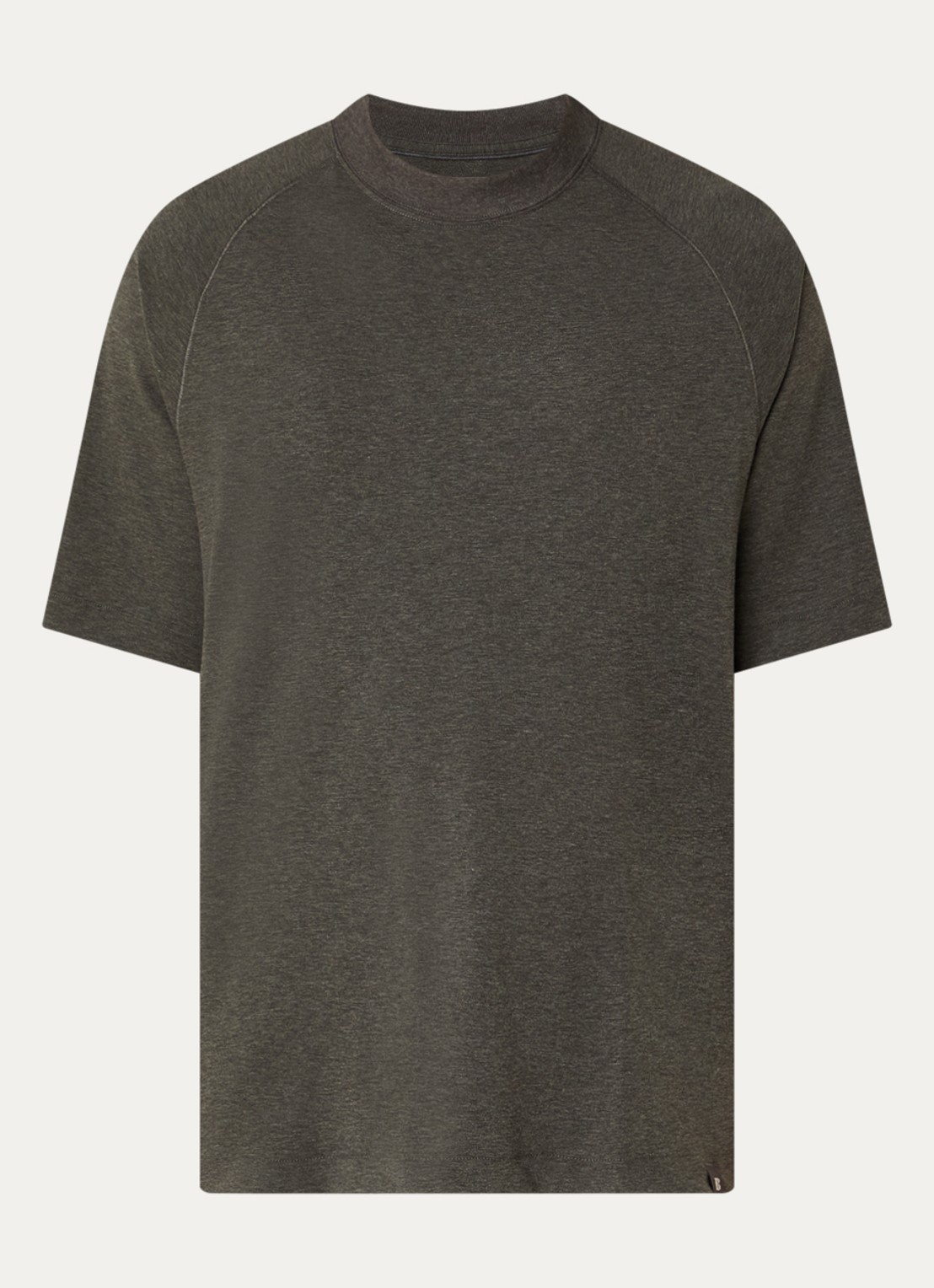 Boggi Milano T-shirt met ronde hals - voorkant bronsgroen