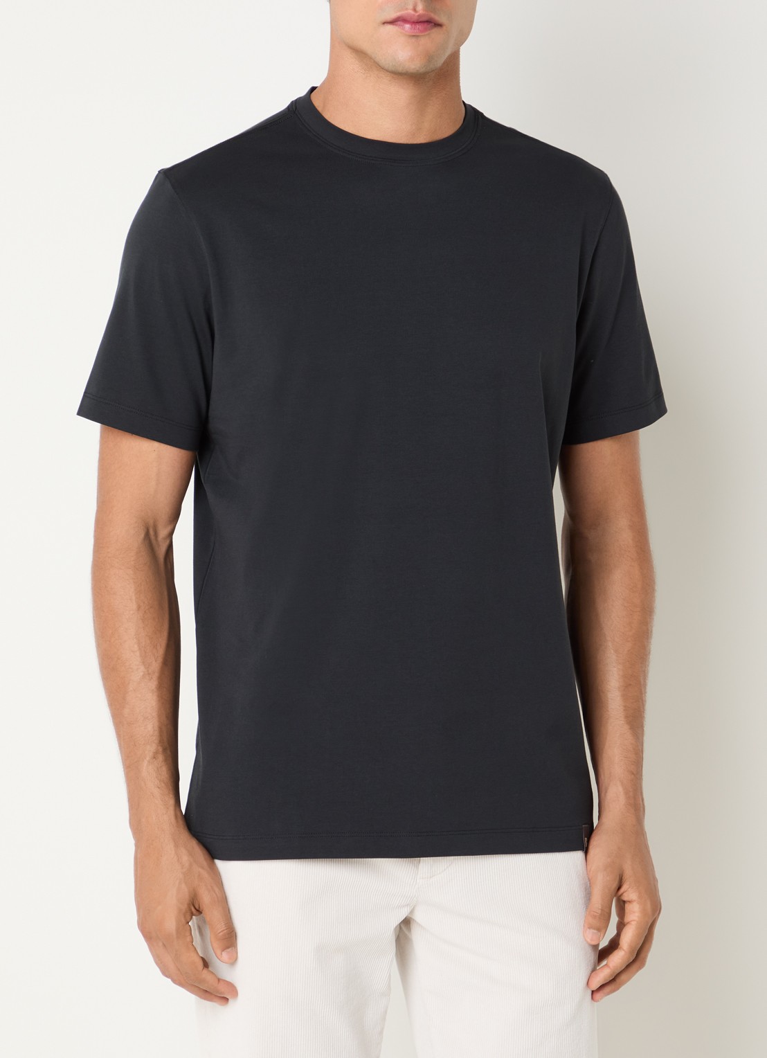 Boggi Milano T-Shirt met ronde hals - detail 4 zwart