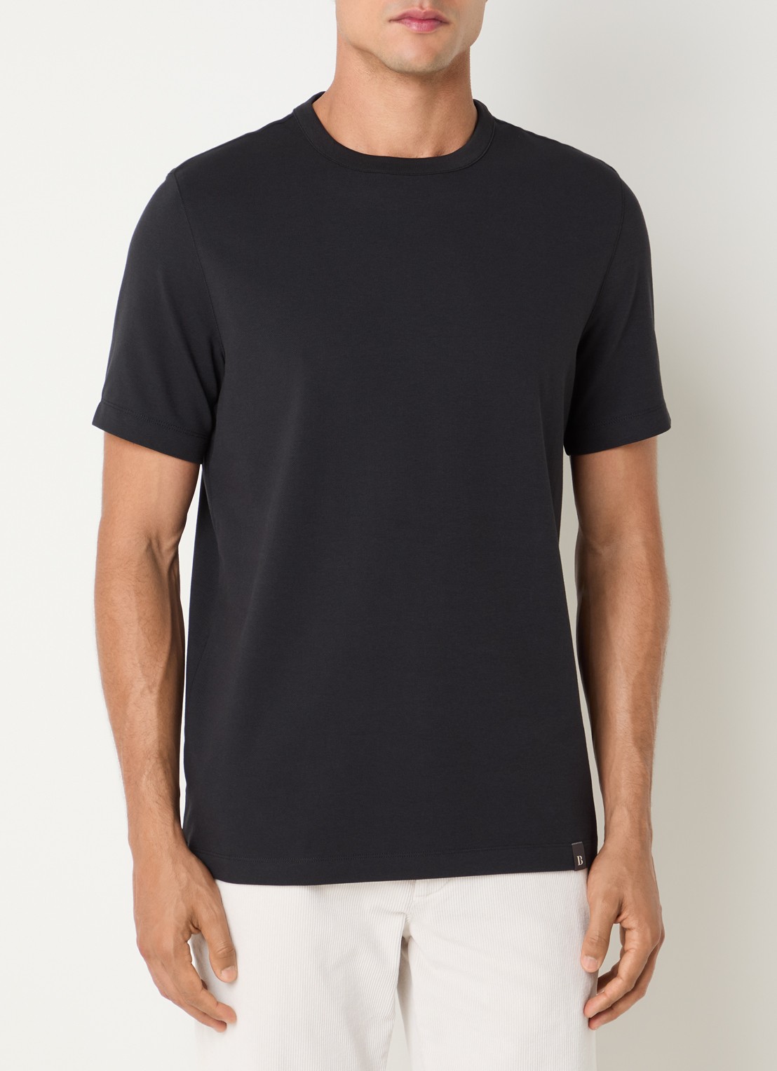 Boggi Milano T-Shirt met ronde hals - detail 3 zwart