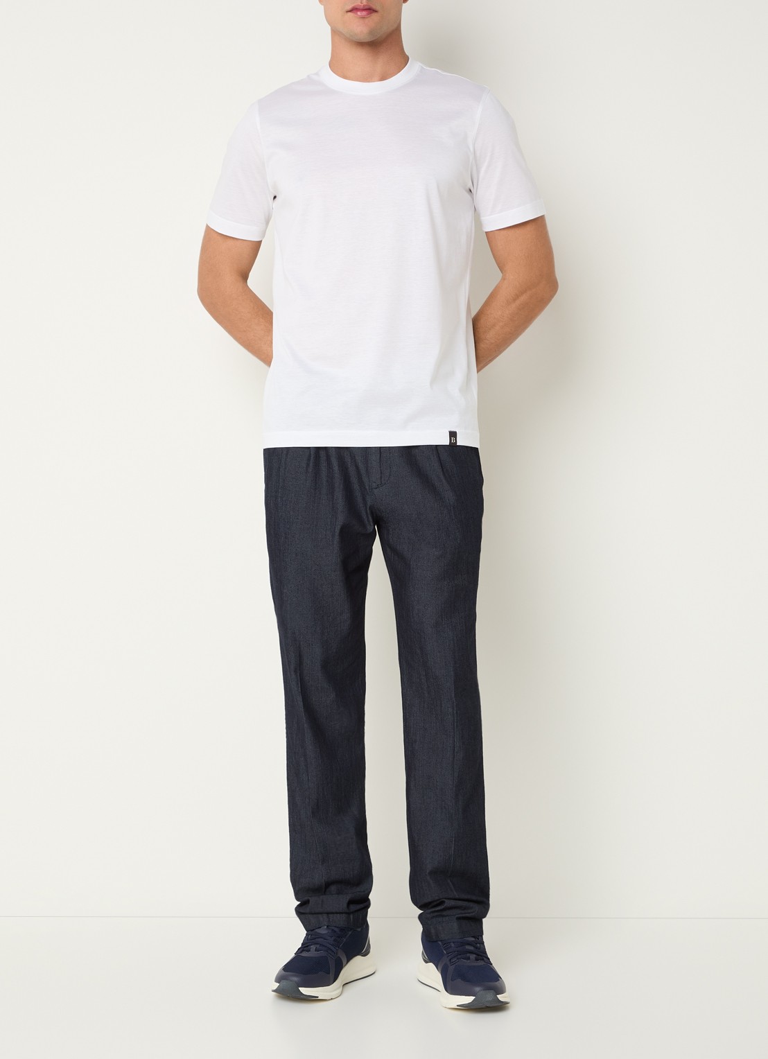 Boggi Milano T-shirt met stretch - voorkant 4 wit