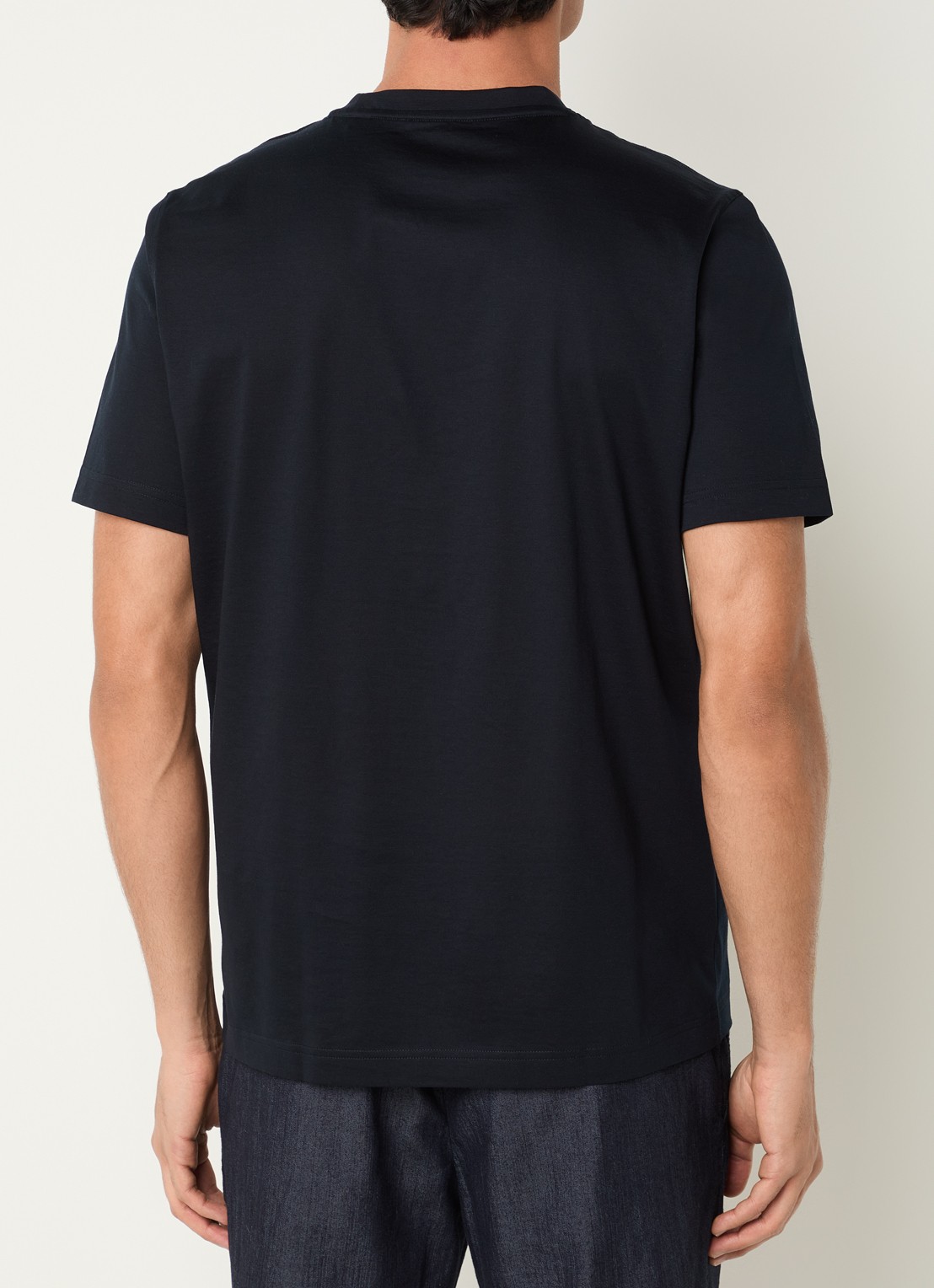 Boggi Milano T-shirt met stretch - achterkant 4 donkerblauw