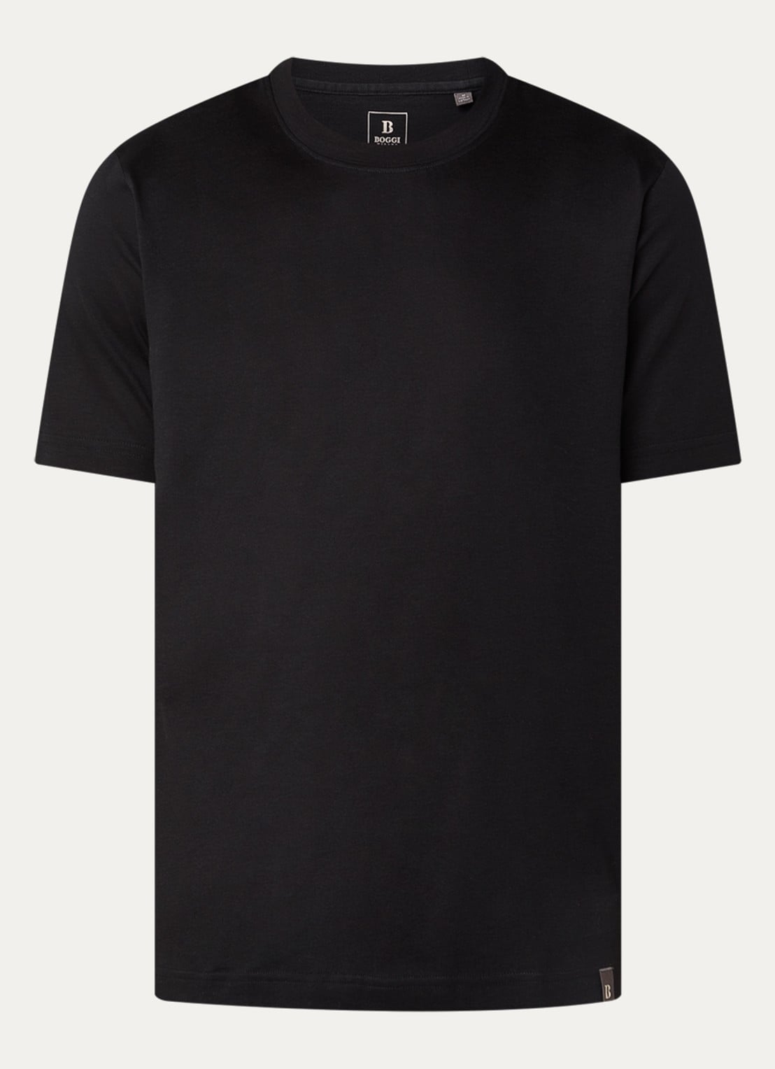 Boggi Milano T-shirt met stretch - voorkant 3 zwart