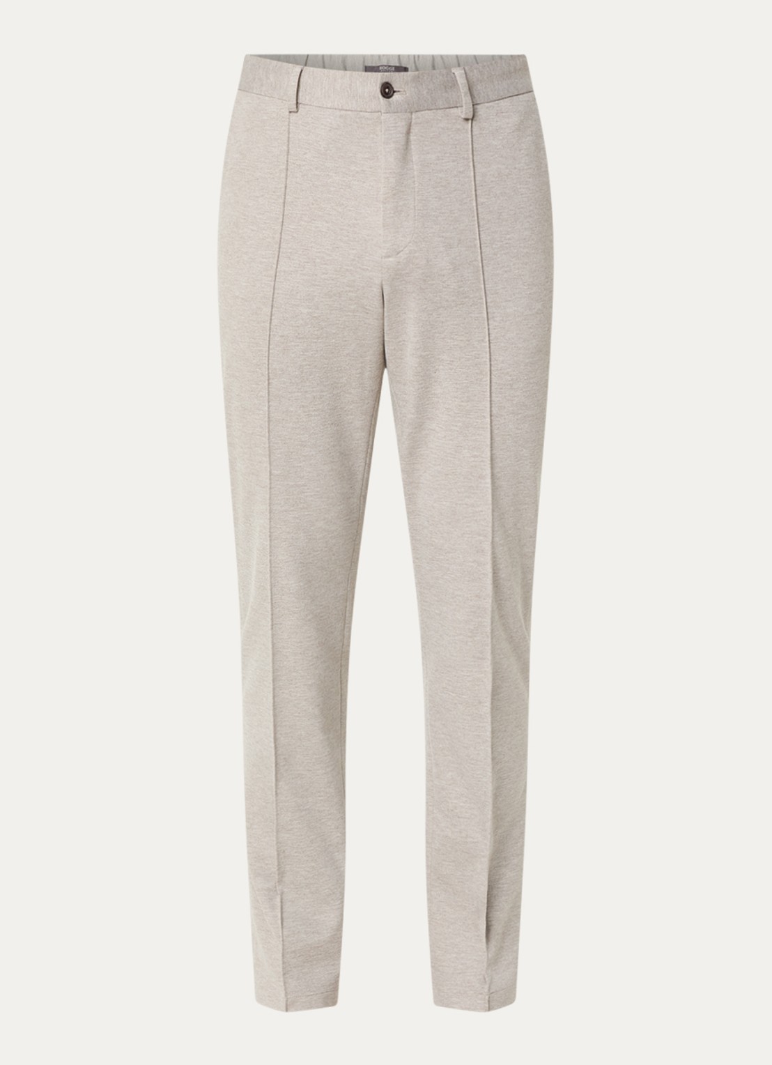 Boggi Milano Tapered fit pantalon met gemêleerd dessin - voorkant zand