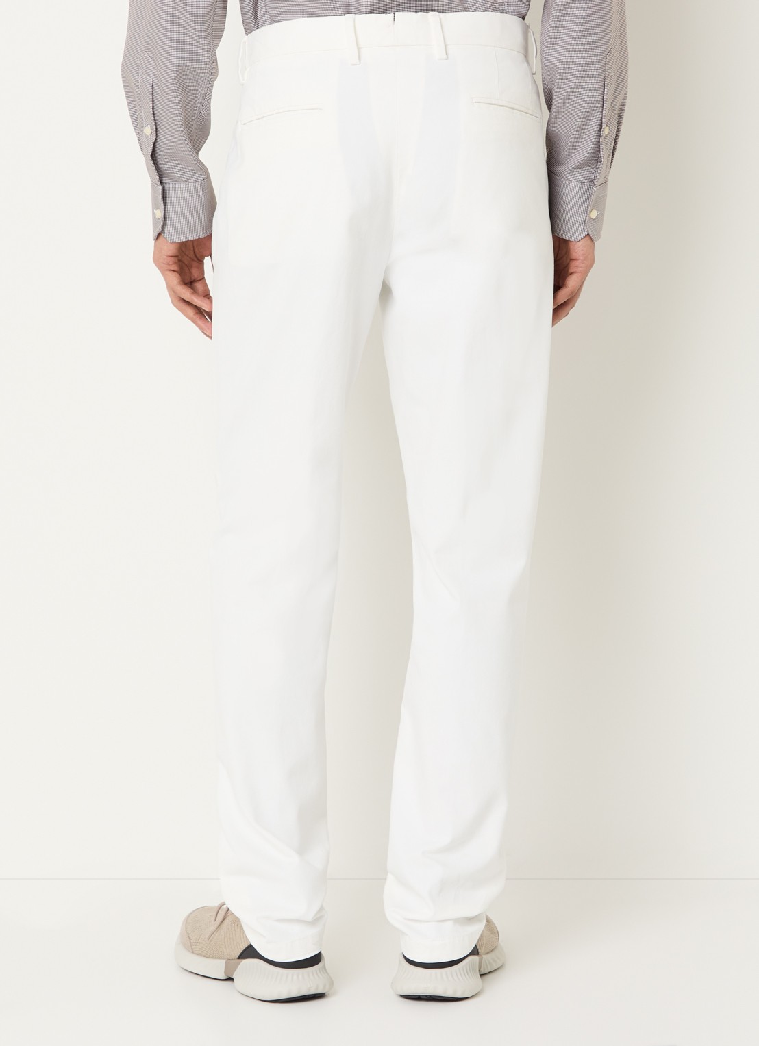 Boggi Milano Tapered fit pantalon met paspelzakken - achterkant 3 gebroken wit