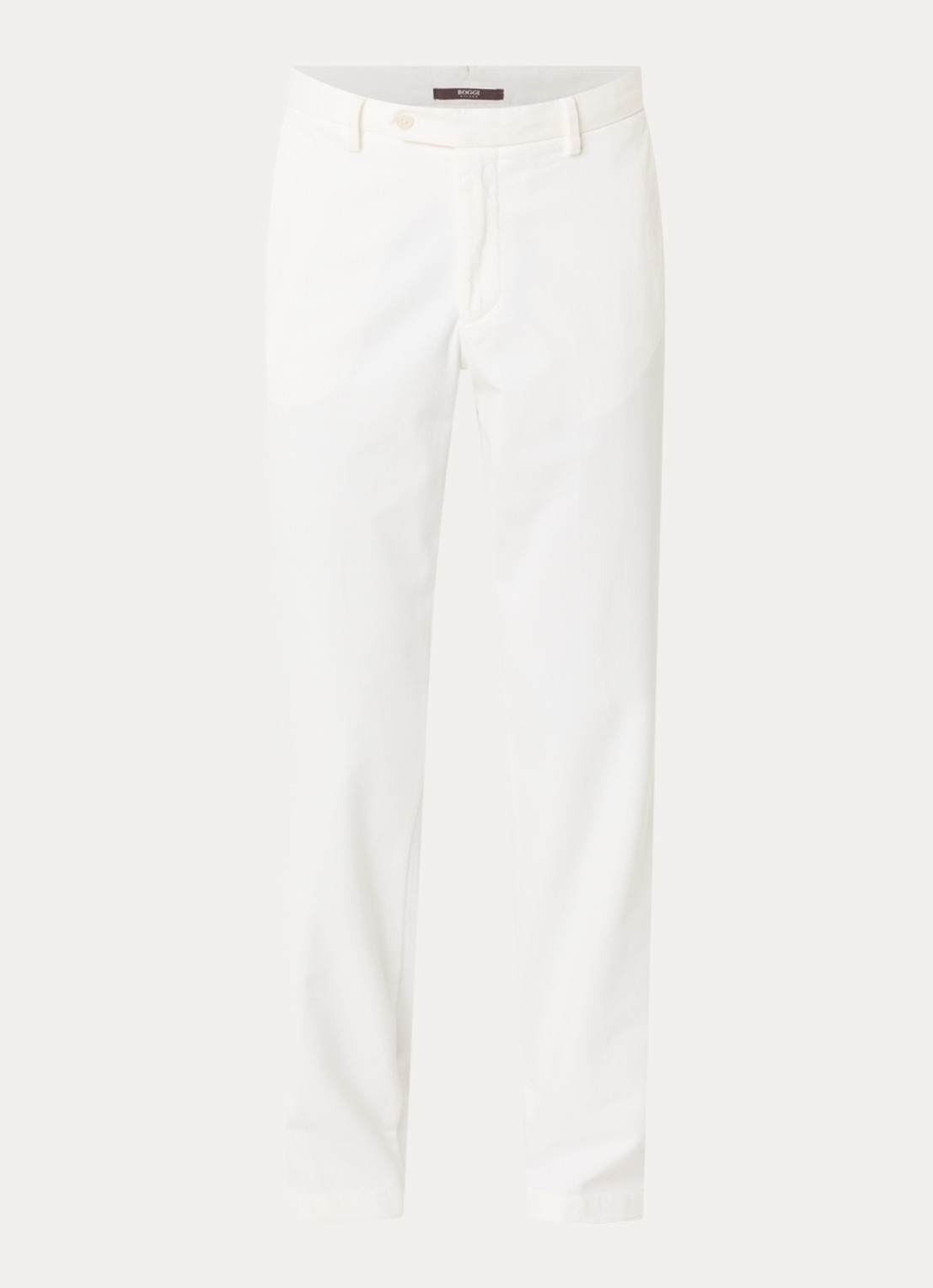 Boggi Milano Tapered fit pantalon met paspelzakken - voorkant 4 gebroken wit