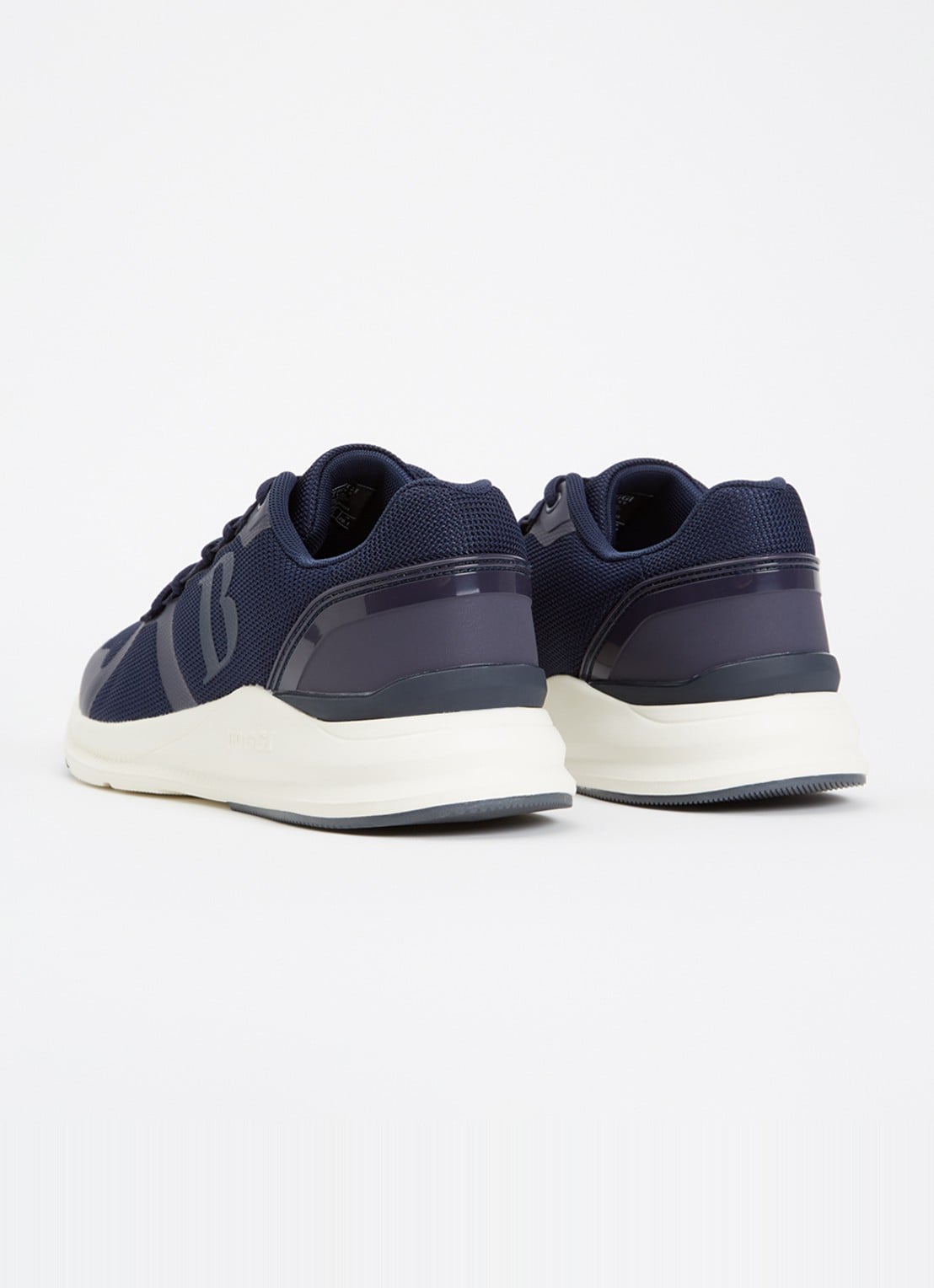 Boggi Milano Technical sneaker met details van mesh - achterkant donkerblauw