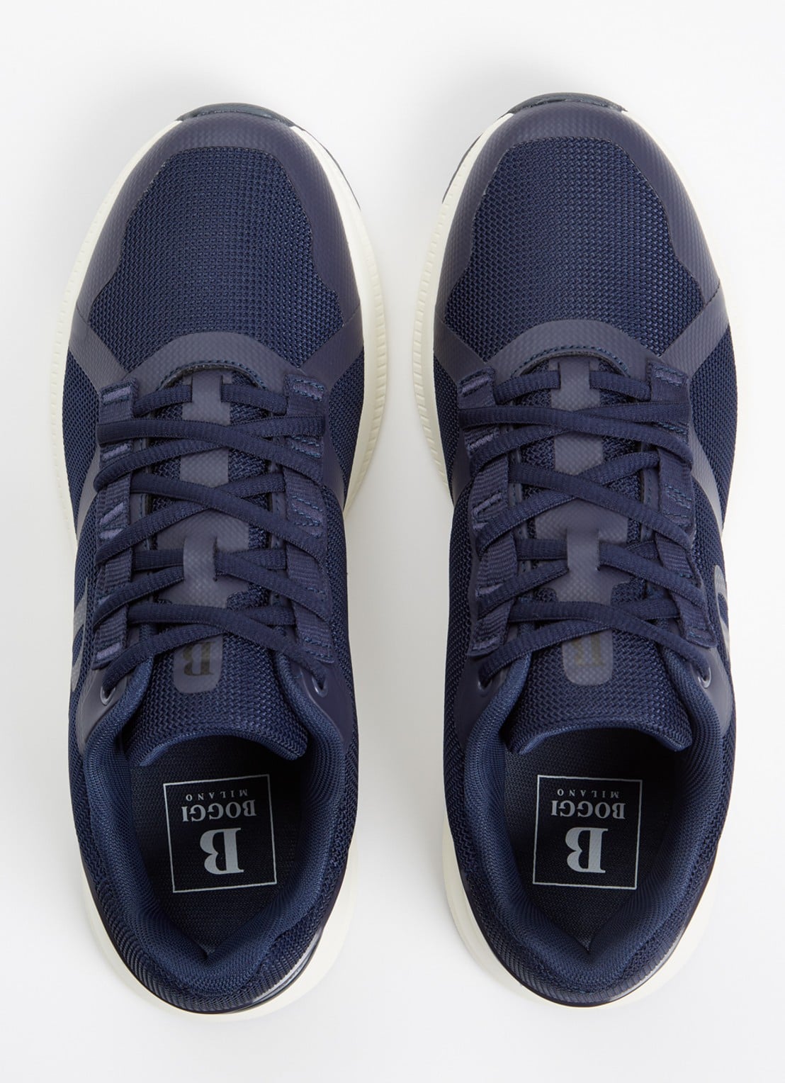 Boggi Milano Technical sneaker met details van mesh - detail 3 donkerblauw