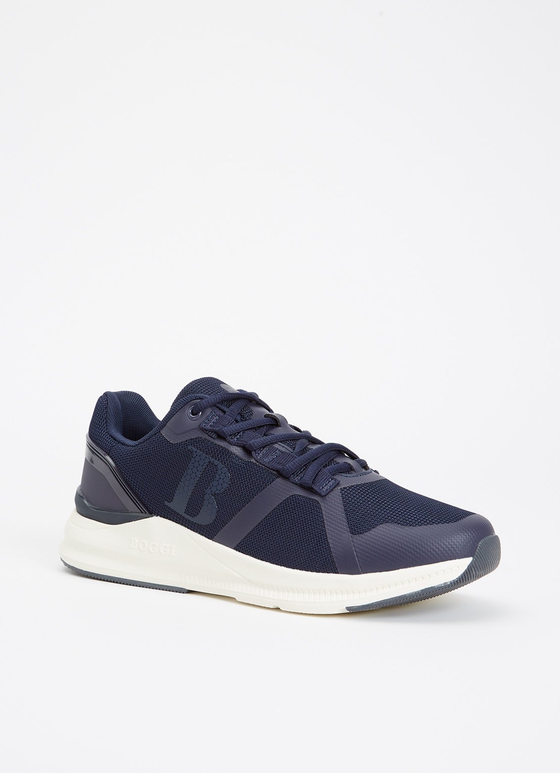 Boggi Milano Technical sneaker met details van mesh - voorkant 5 donkerblauw