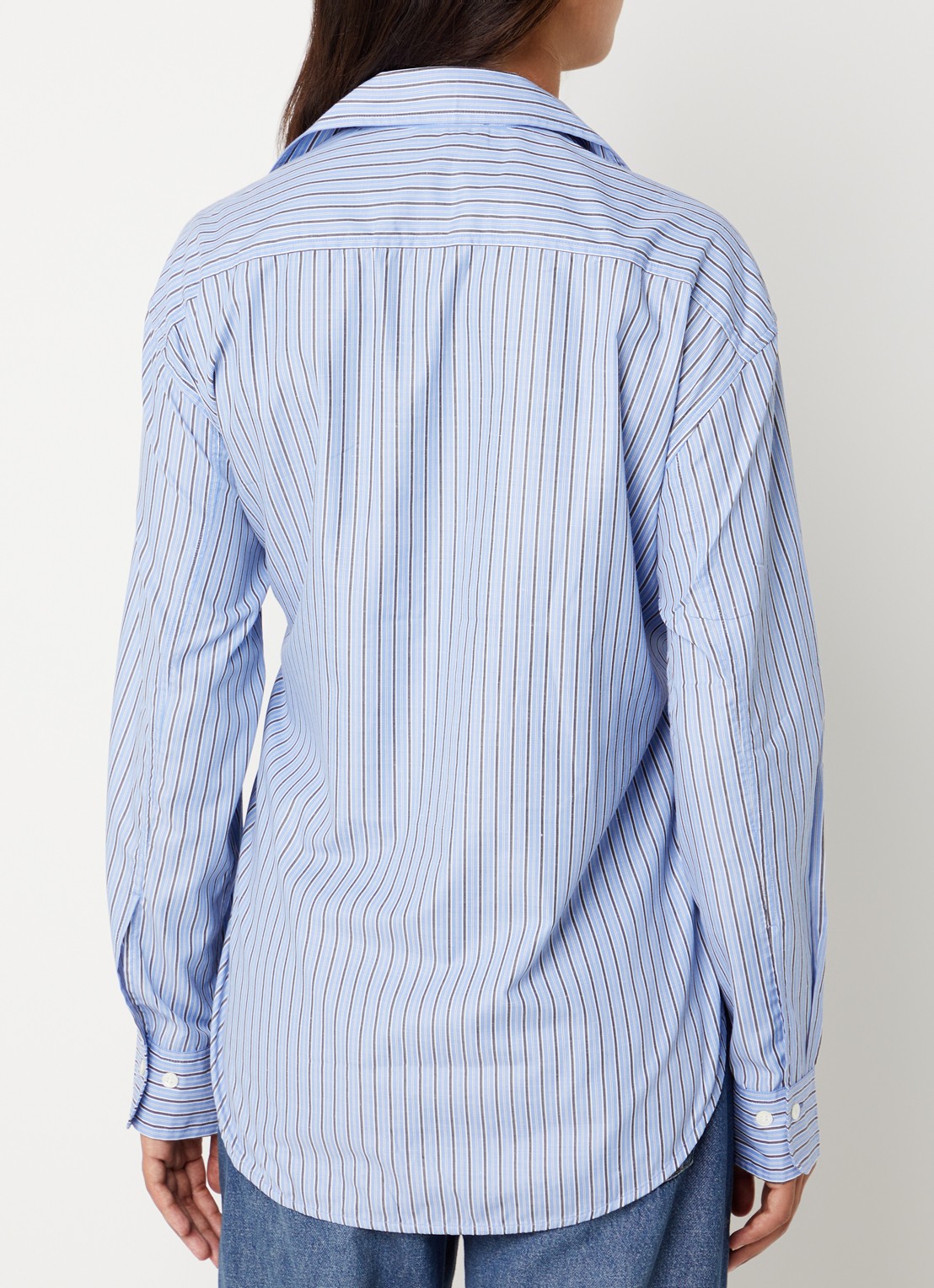Boii Studios Diami blouse met overslag - achterkant 4 blauwgrijs