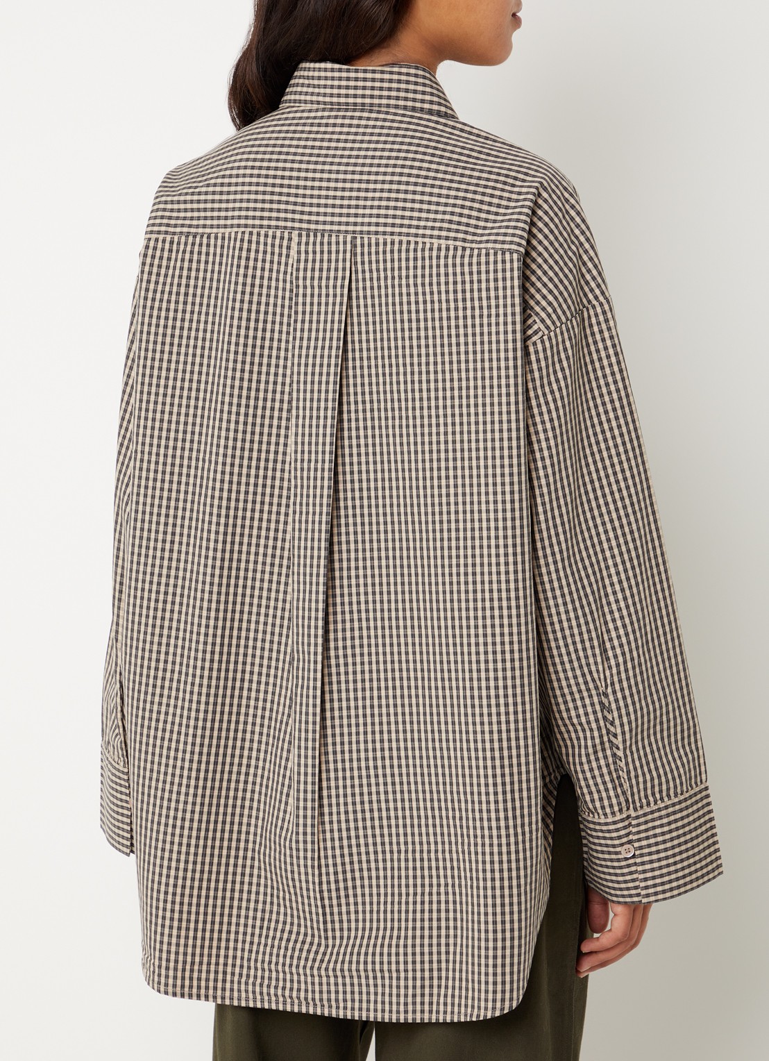 Boii Studios Fie blouse met ruitdessin - achterkant 2 beige