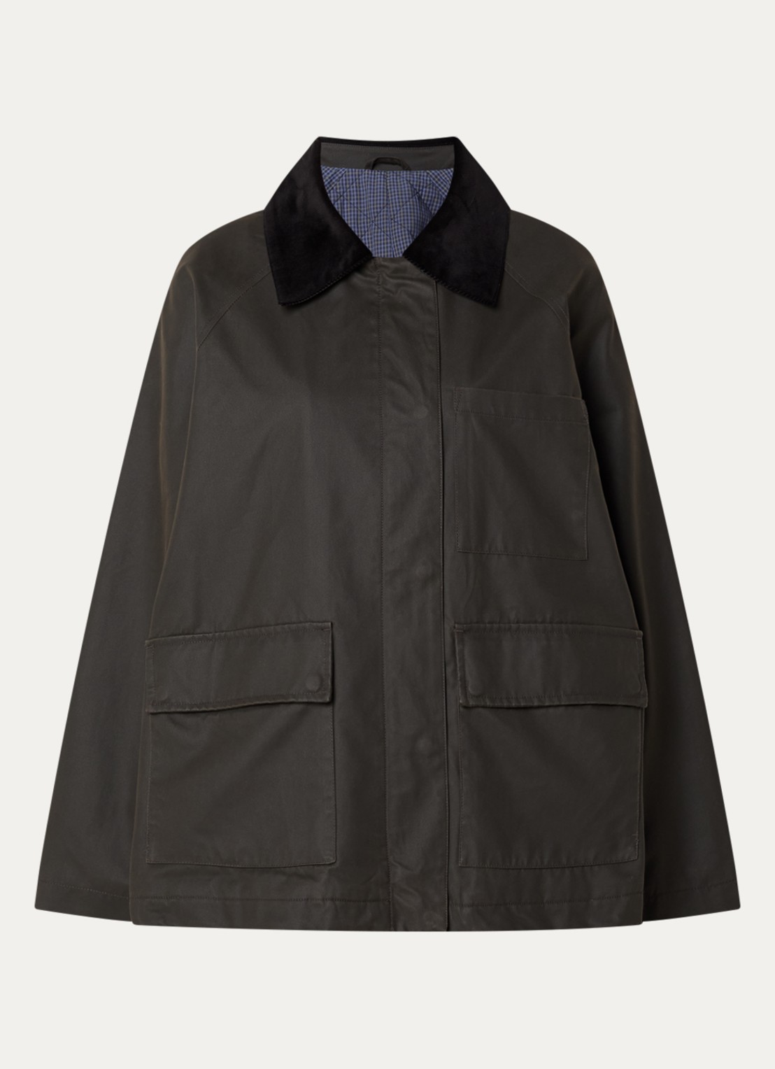 Boii Studios Gertrud oversized jack met klepzakken  - voorkant 2 donkerbruin
