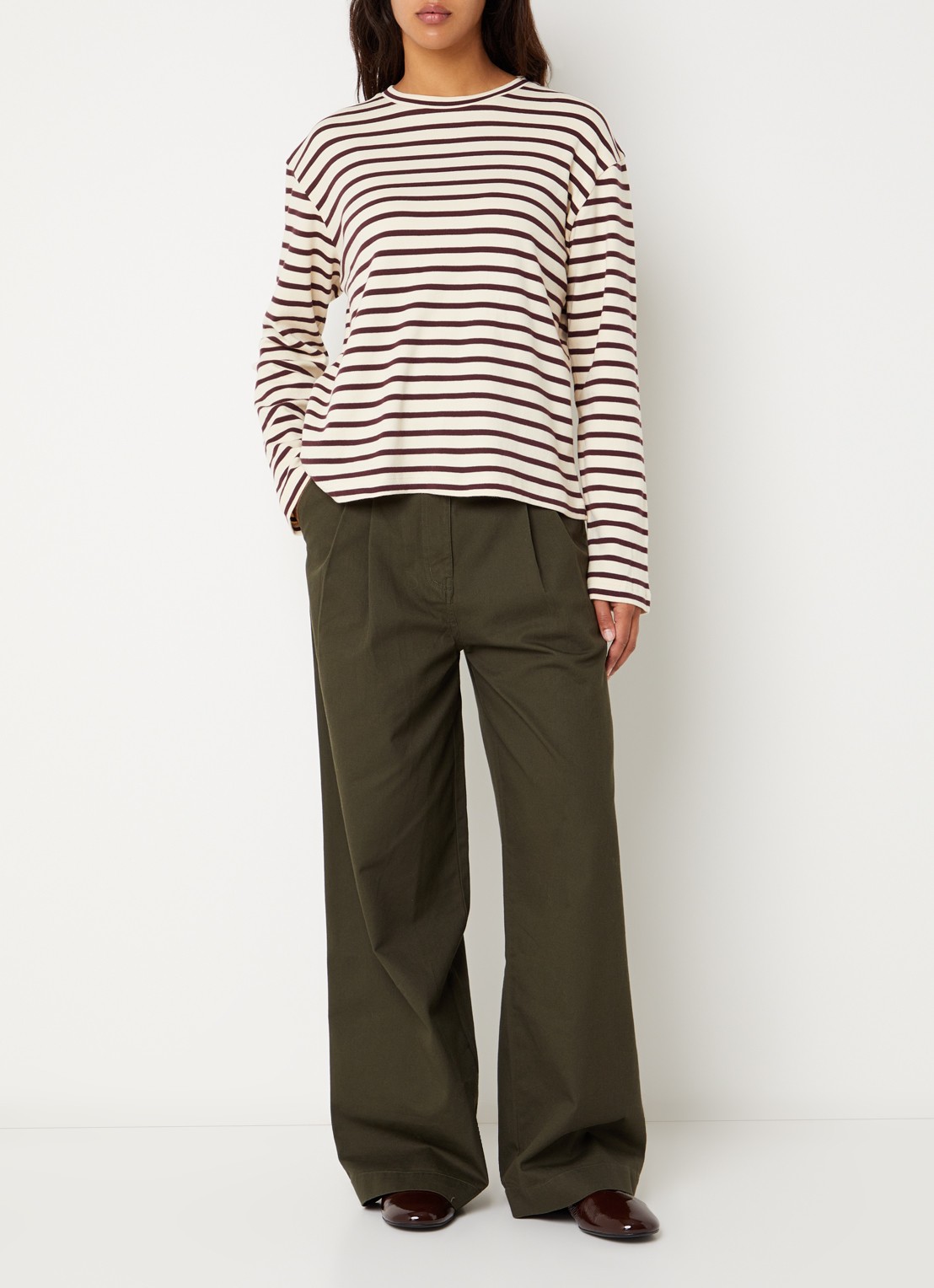 Boii Studios Nete longsleeve met print - voorkant 3 beige
