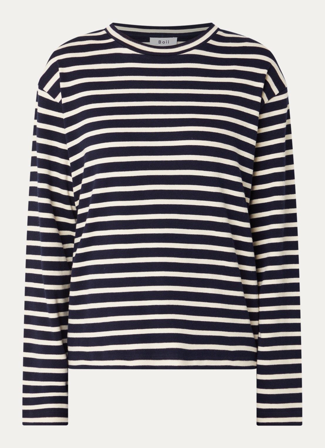 Boii Studios Nete longsleeve met print - voorkant donkerblauw