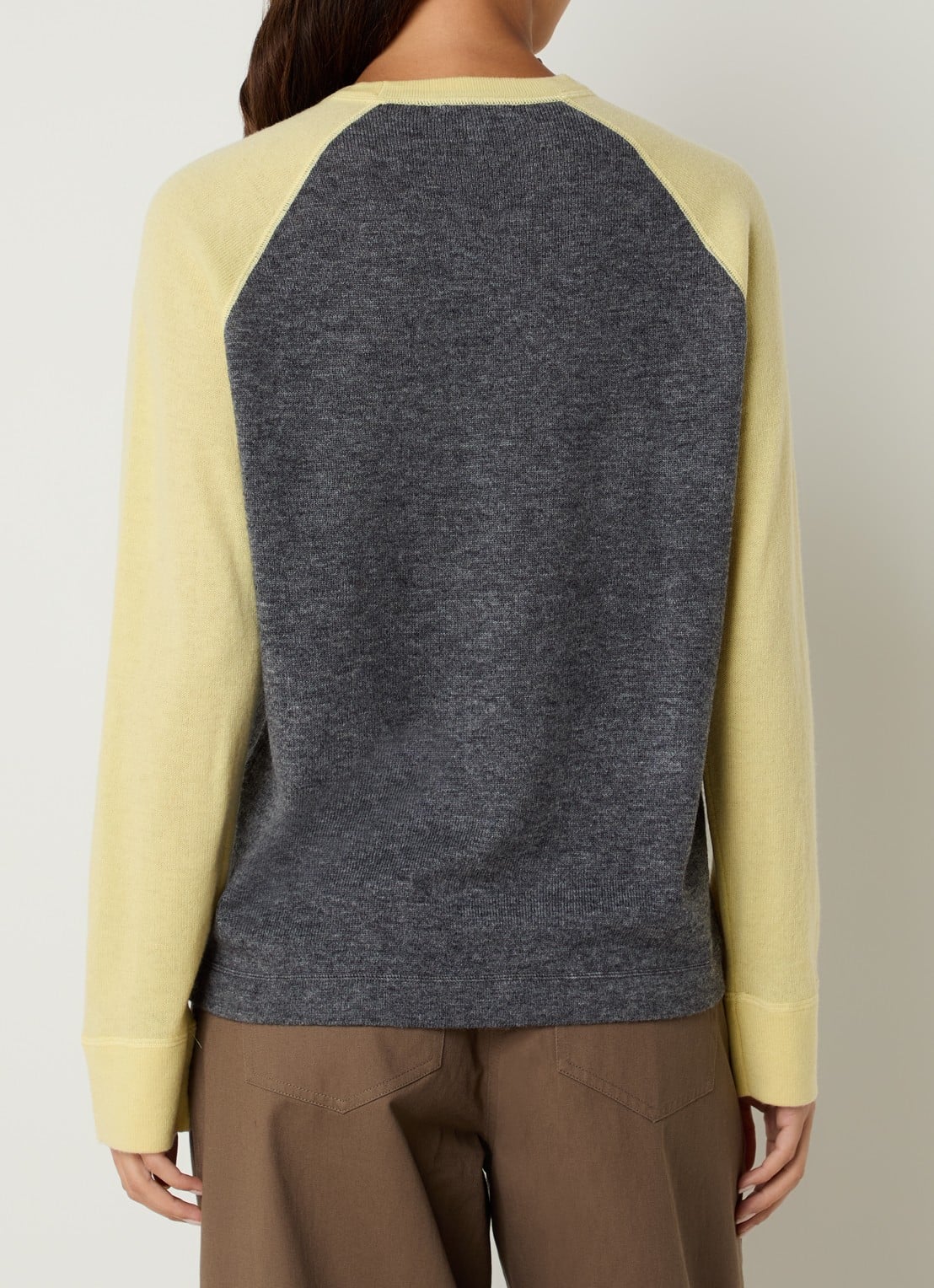 Boii Studios Pullover in wolblend met ronde hals - achterkant 4 donkergrijs
