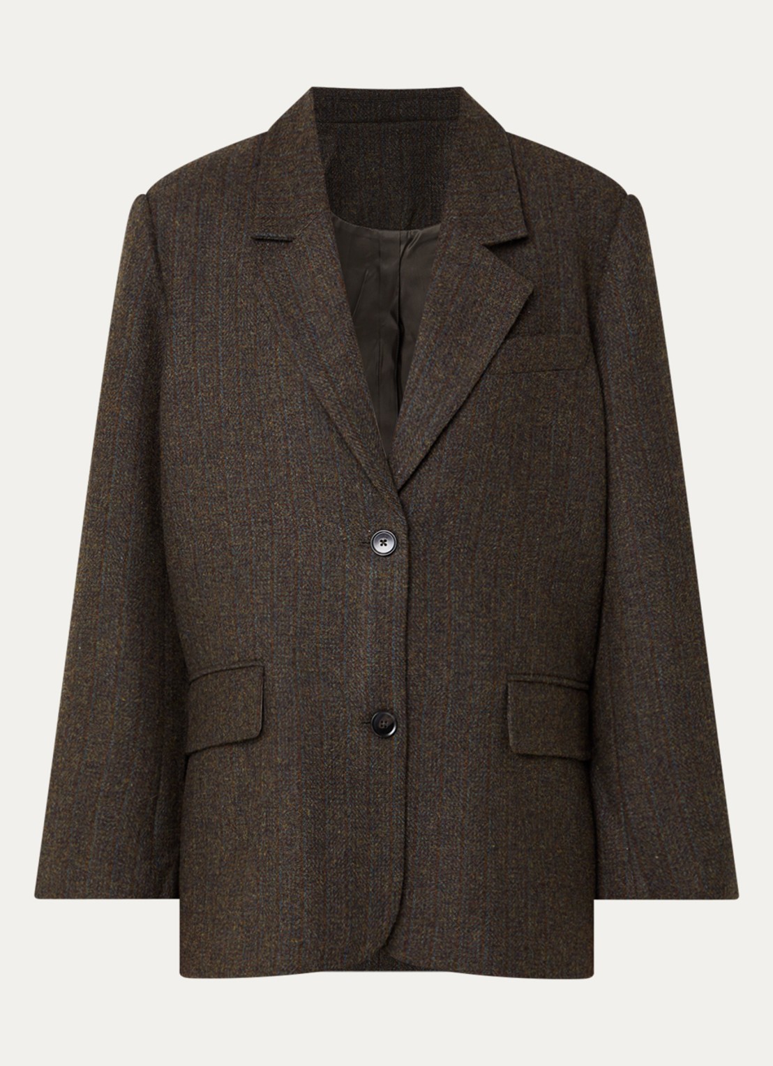 Boii Studios Solve oversized blazer in wolblend - voorkant 3 donkerbruin