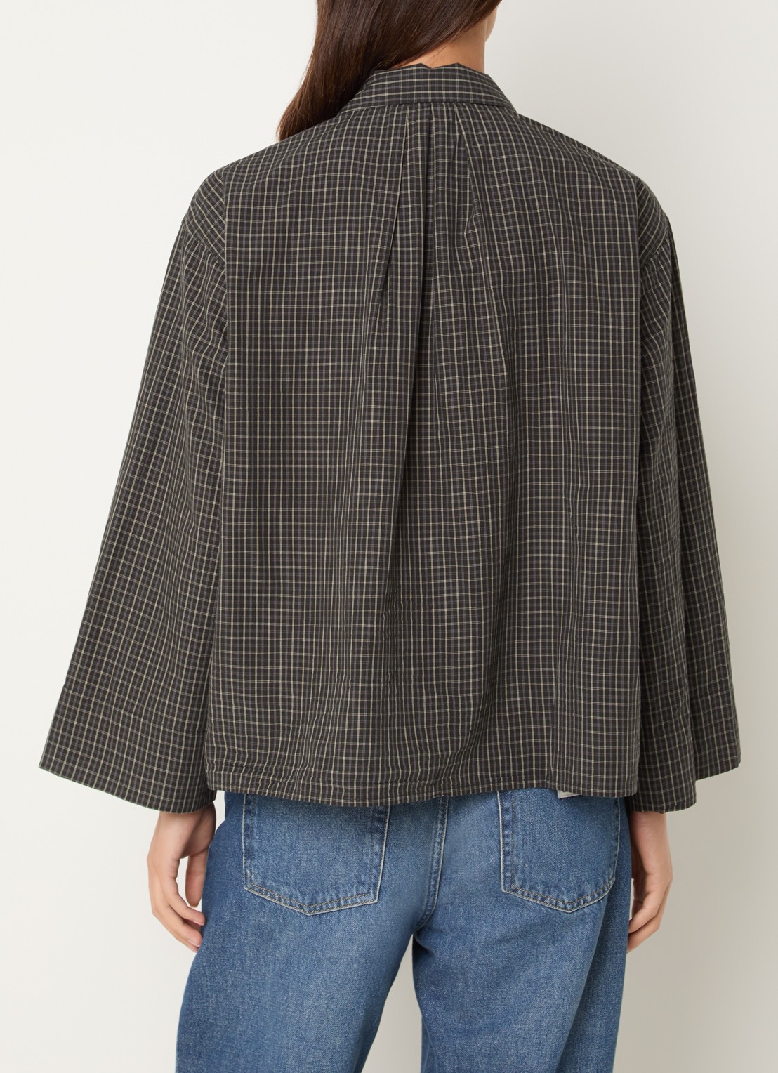 Boii Studios Tinsi blouse met ruitdessin - achterkant 4 donkergroen