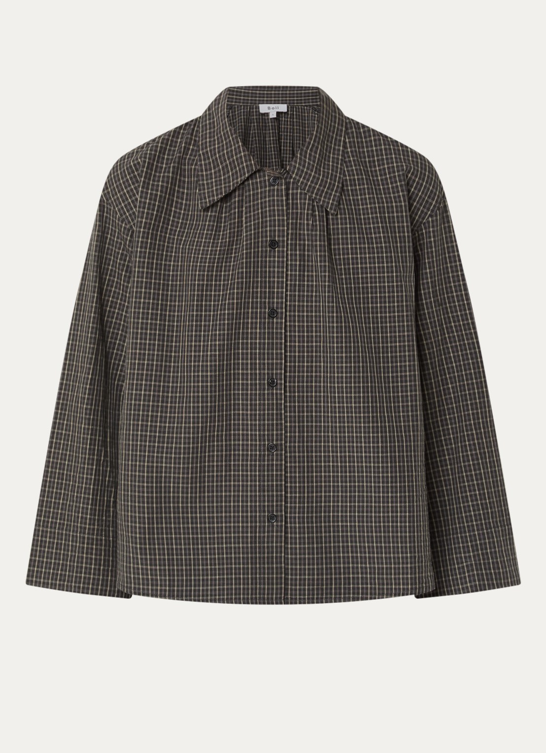 Boii Studios Tinsi blouse met ruitdessin - voorkant donkergroen