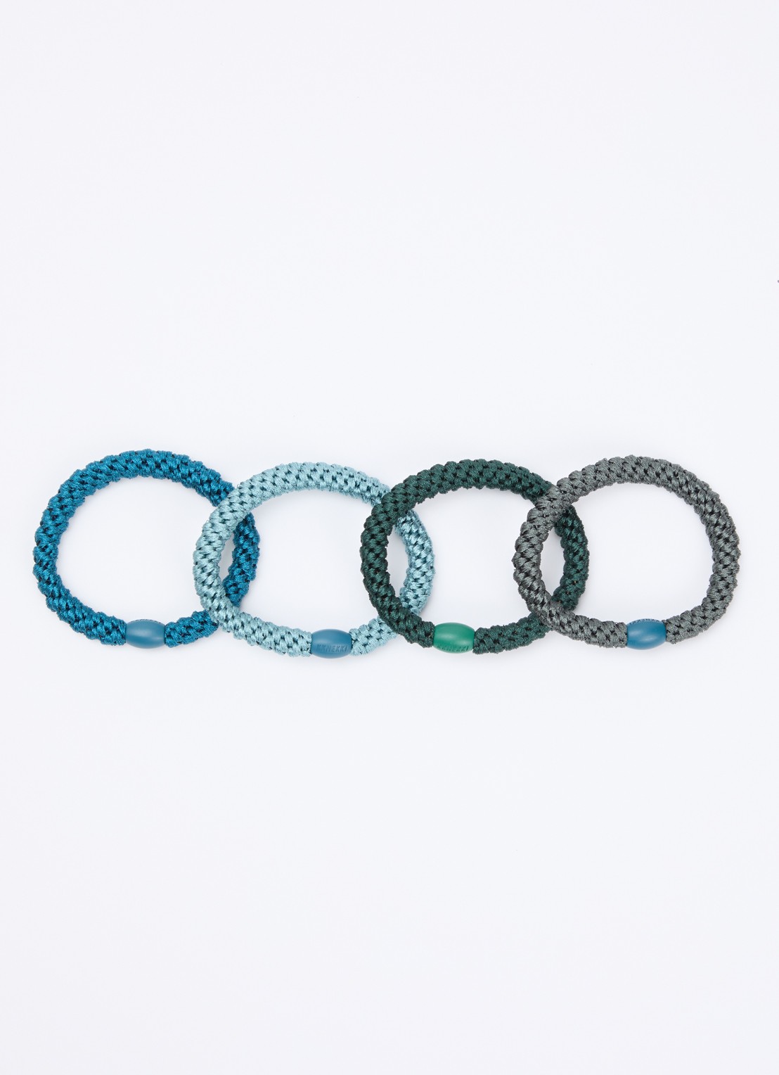 Bon Dep Bundle 50 gevlochten haarelastiekjes in 4-pack  - detail blauw