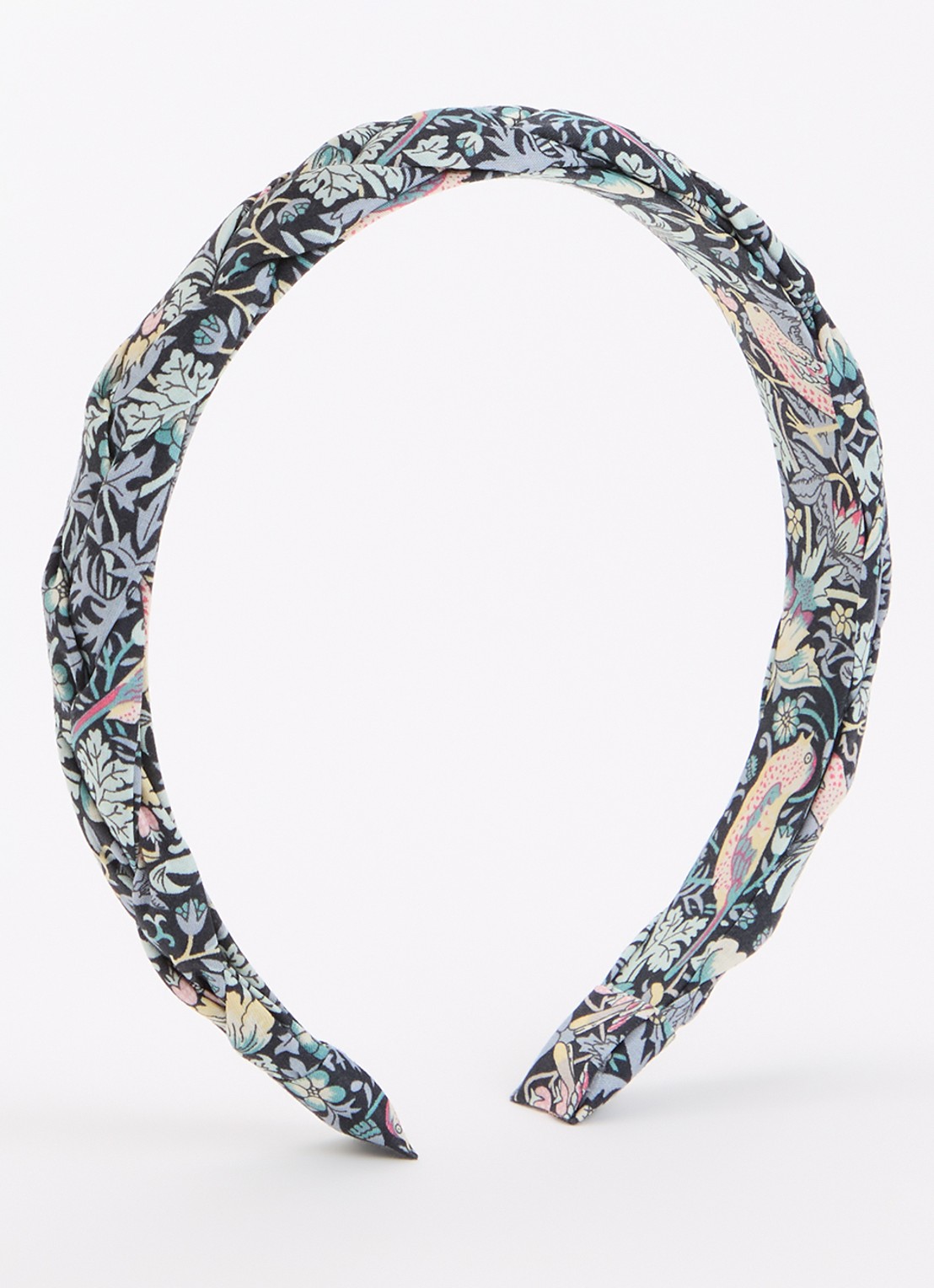Bon Dep Haarband met bloemenprint - voorkant donkerblauw
