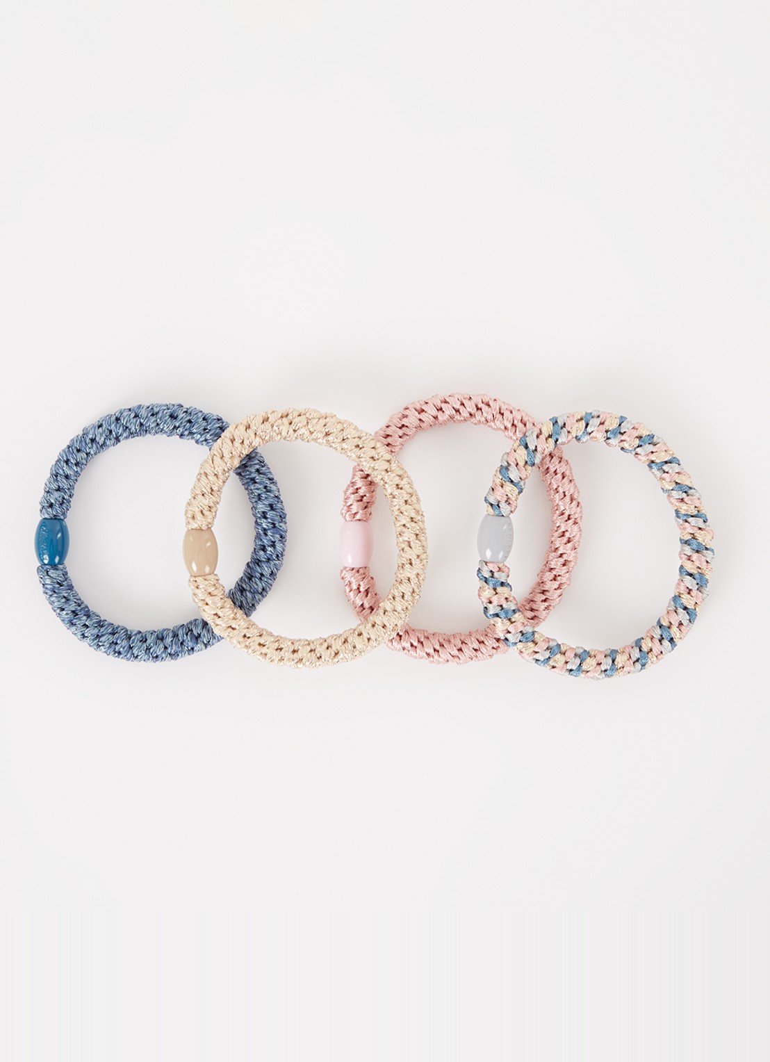 Bon Dep Kknekki Bundle 5 gevlochten haarelastiekjes in 4-pack - voorkant multicolor