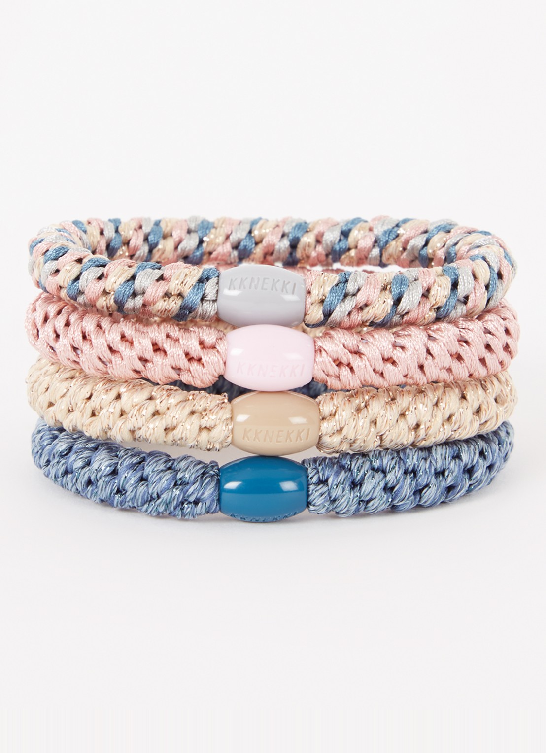 Bon Dep Kknekki Bundle 5 gevlochten haarelastiekjes in 4-pack - voorkant 2 multicolor