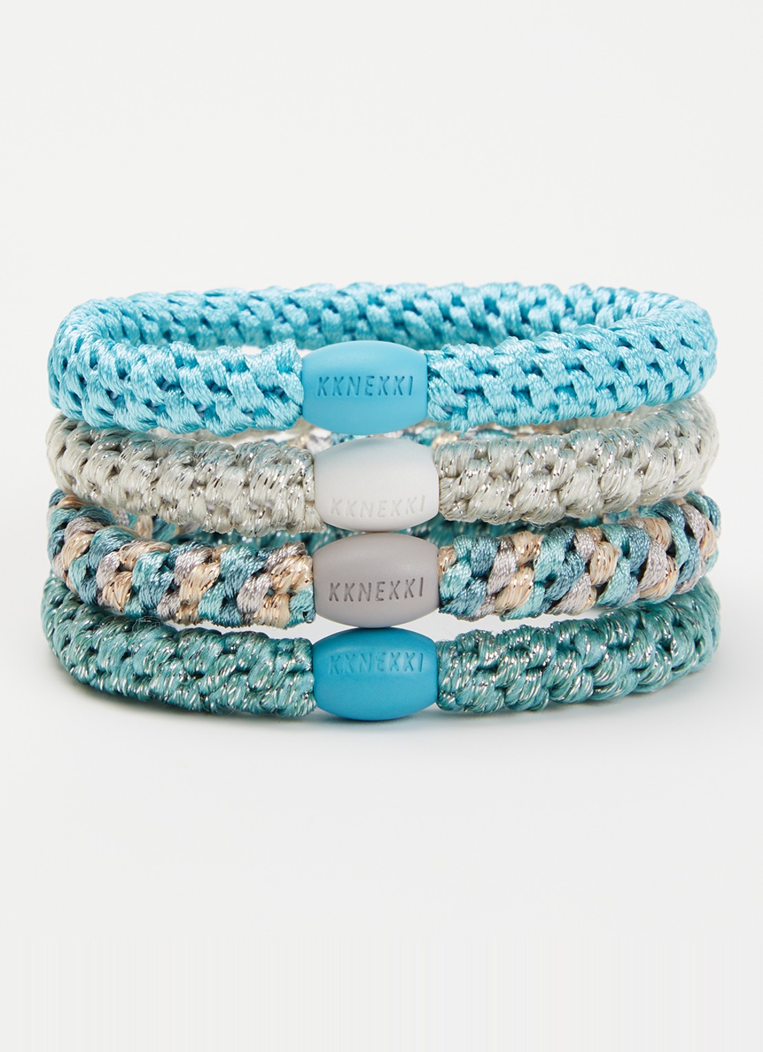 Bon Dep Kknekki Bundle 58 haarelastiekjes in 4-pack - voorkant multicolor