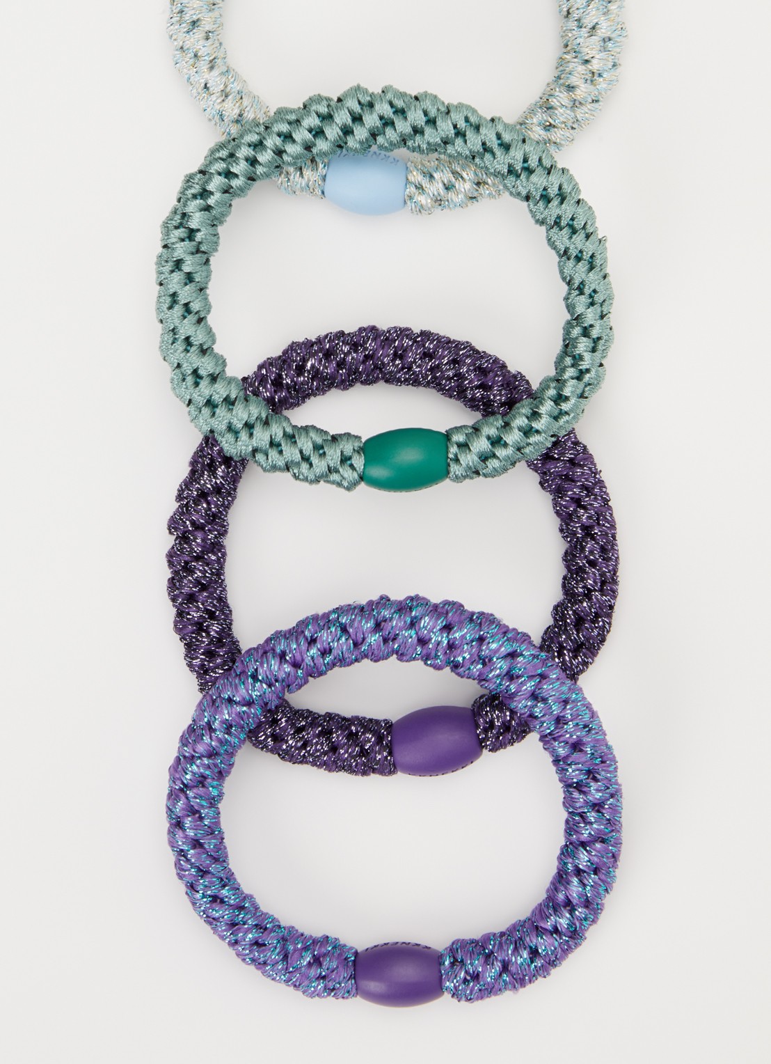 Bon Dep Kknekki Bundle 59 haarelastiekjes met lurex in 4-pack - detail 2 lila