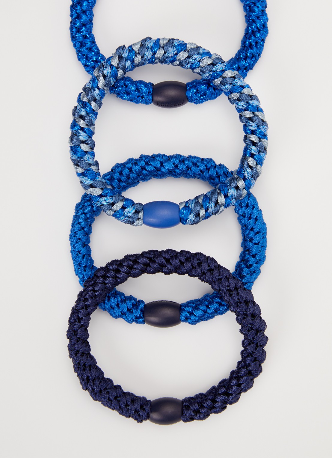 Bon Dep Kknekki Bundle 60 haarelastiekjes met lurex in 4-pack - detail 2 kobaltblauw