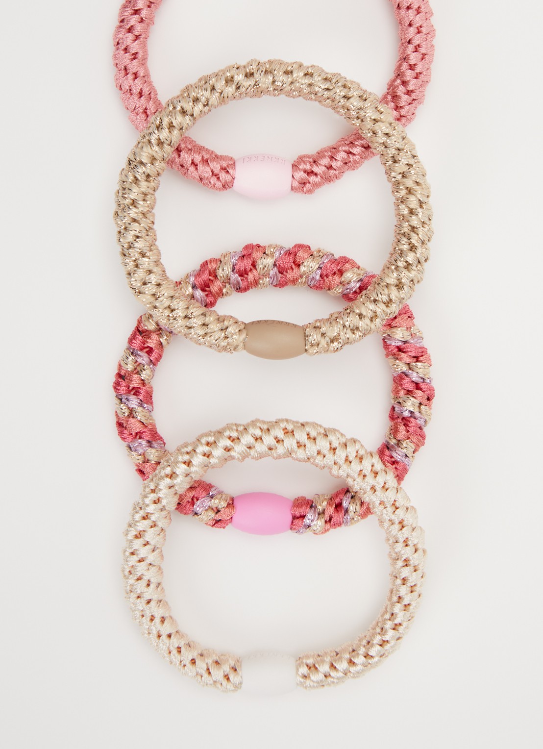 Bon Dep Kknekki Bundle 61 haarelastiekjes met lurex in 4-pack - detail 2 roze