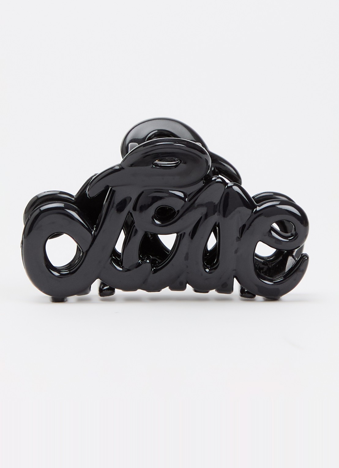 Bon Dep Love haarclip 5 cm  - voorkant zwart